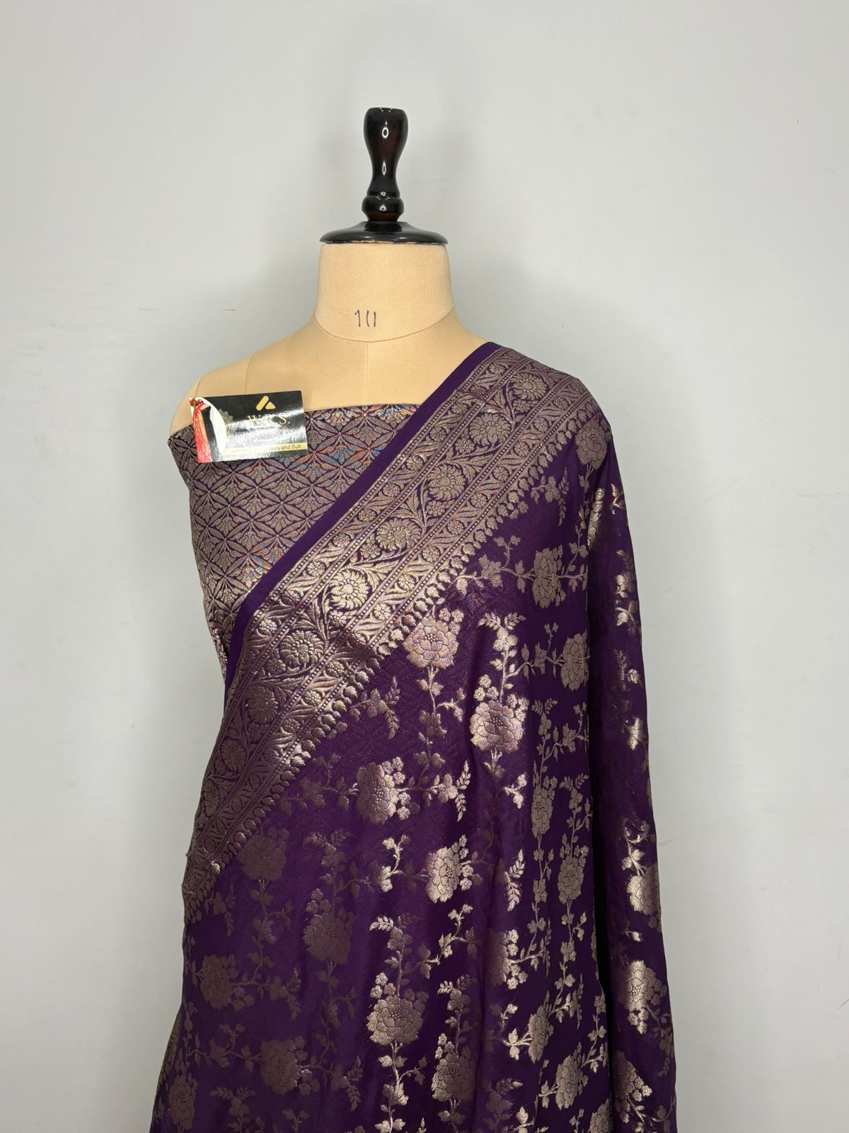 Banarasi saree chiffon purple