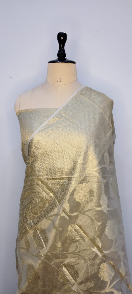 banarasi tissue silk lite gold zari