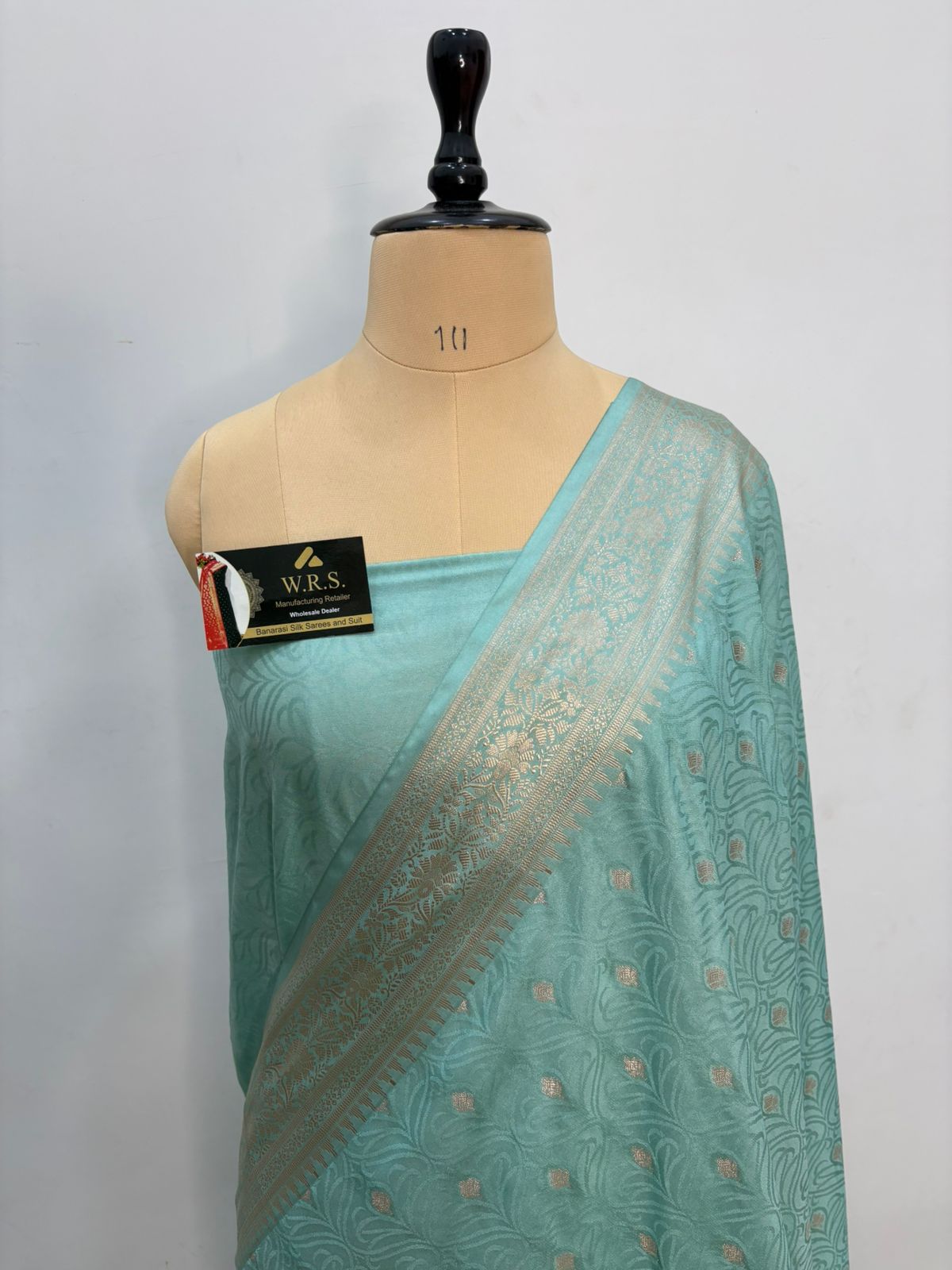 C green lite tussar banarasi  katan silk saree water zari