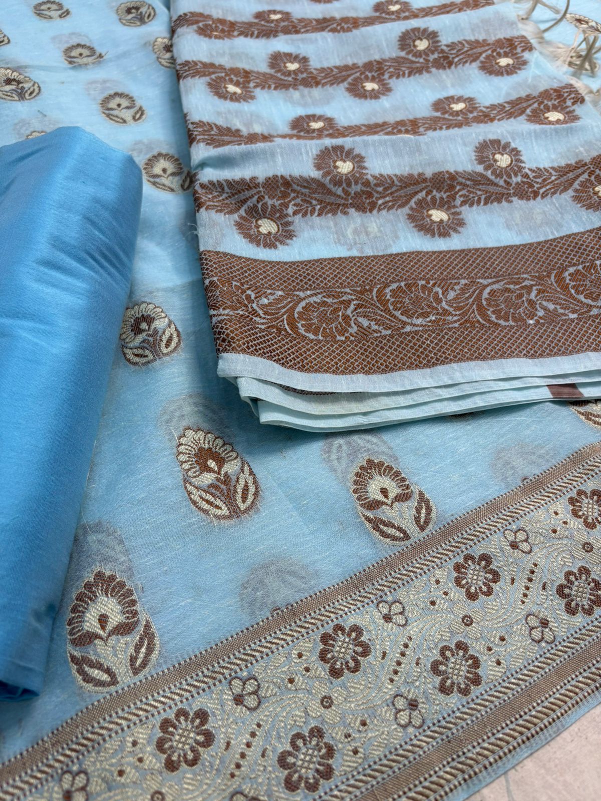 banarasi cotton suit color sigreen