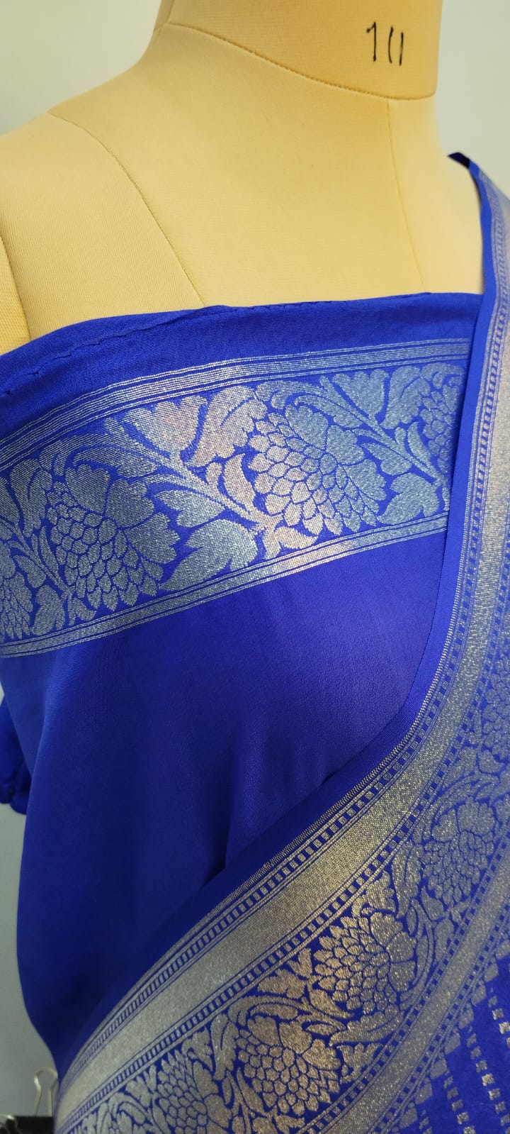 banarasi geargatte katan saree color royal blue silwar zari aolwer buti full size