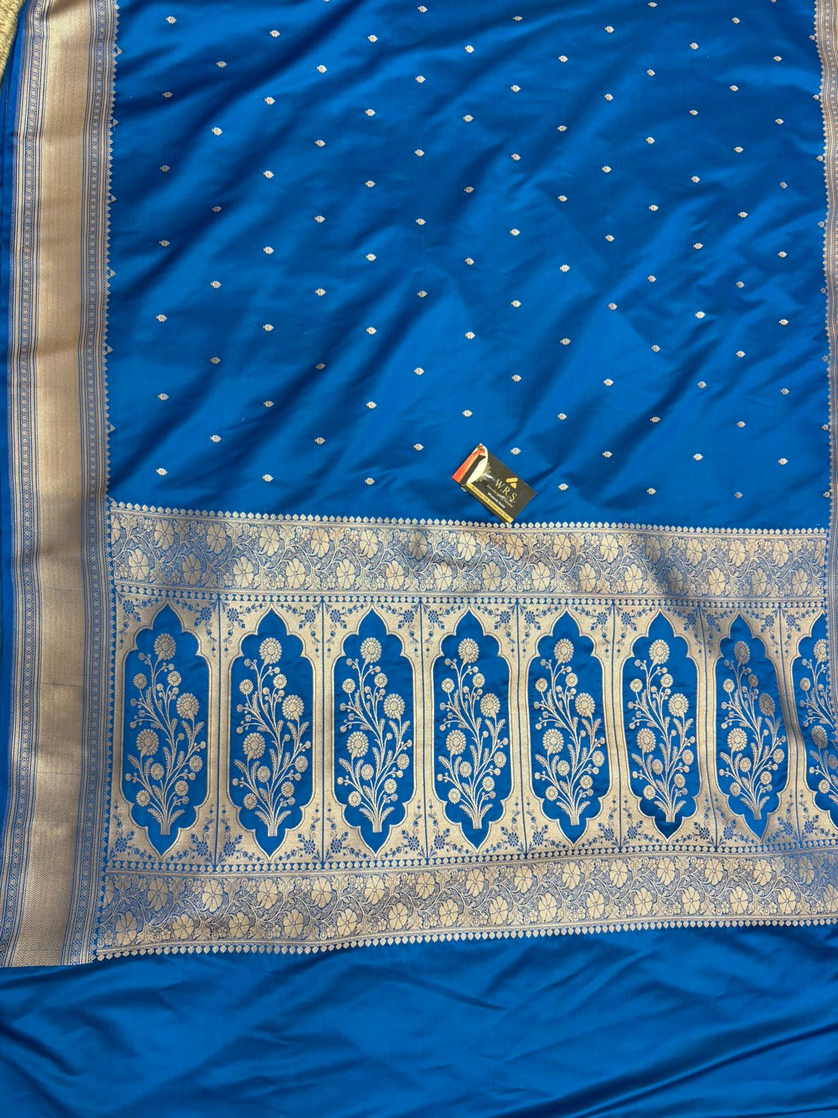 banarasi katan silk turquoise lite copur zari