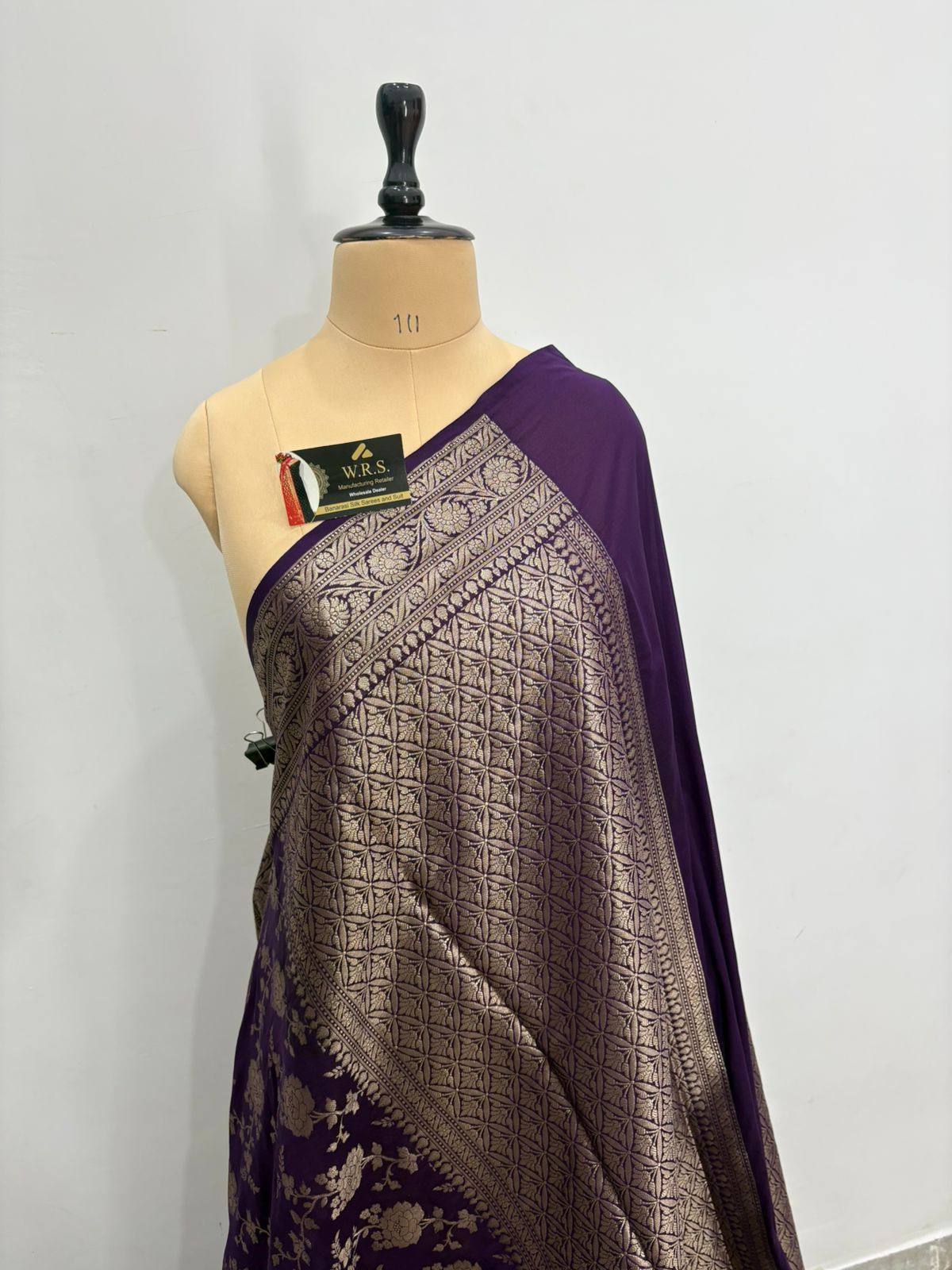Banarasi saree chiffon purple