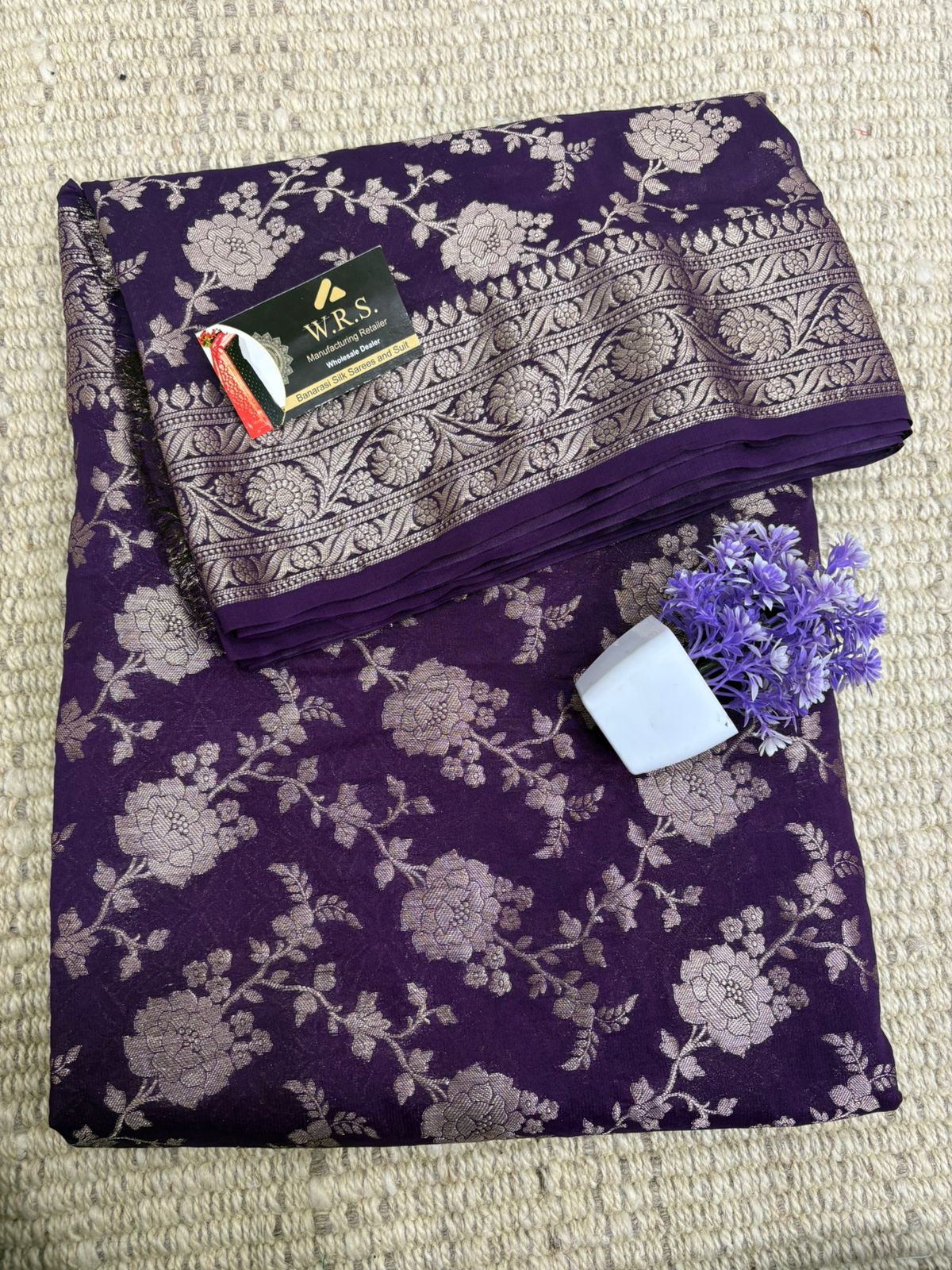 Banarasi saree chiffon purple