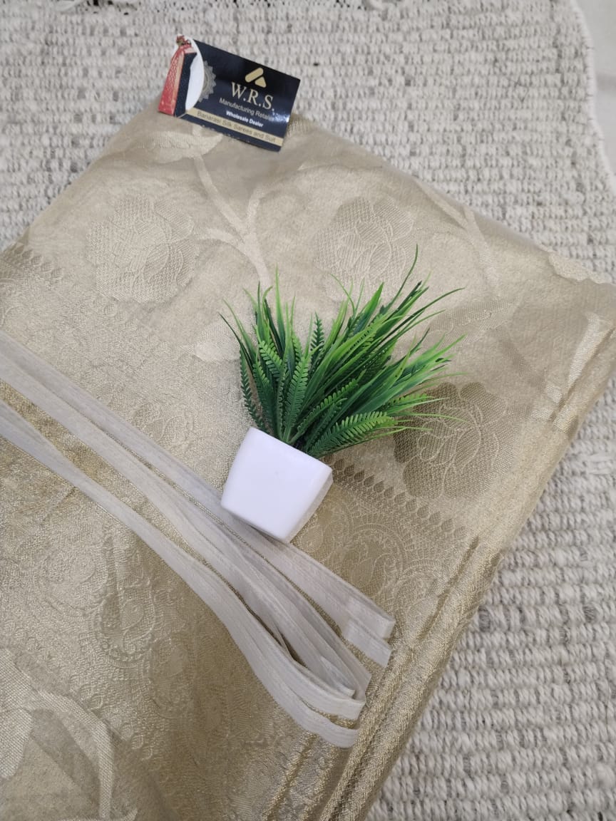 banarasi tissue silk lite gold zari