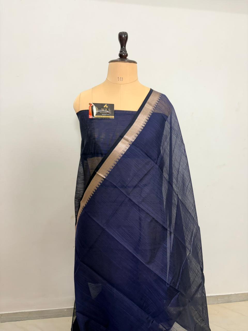 black cotton banarasi silk saree