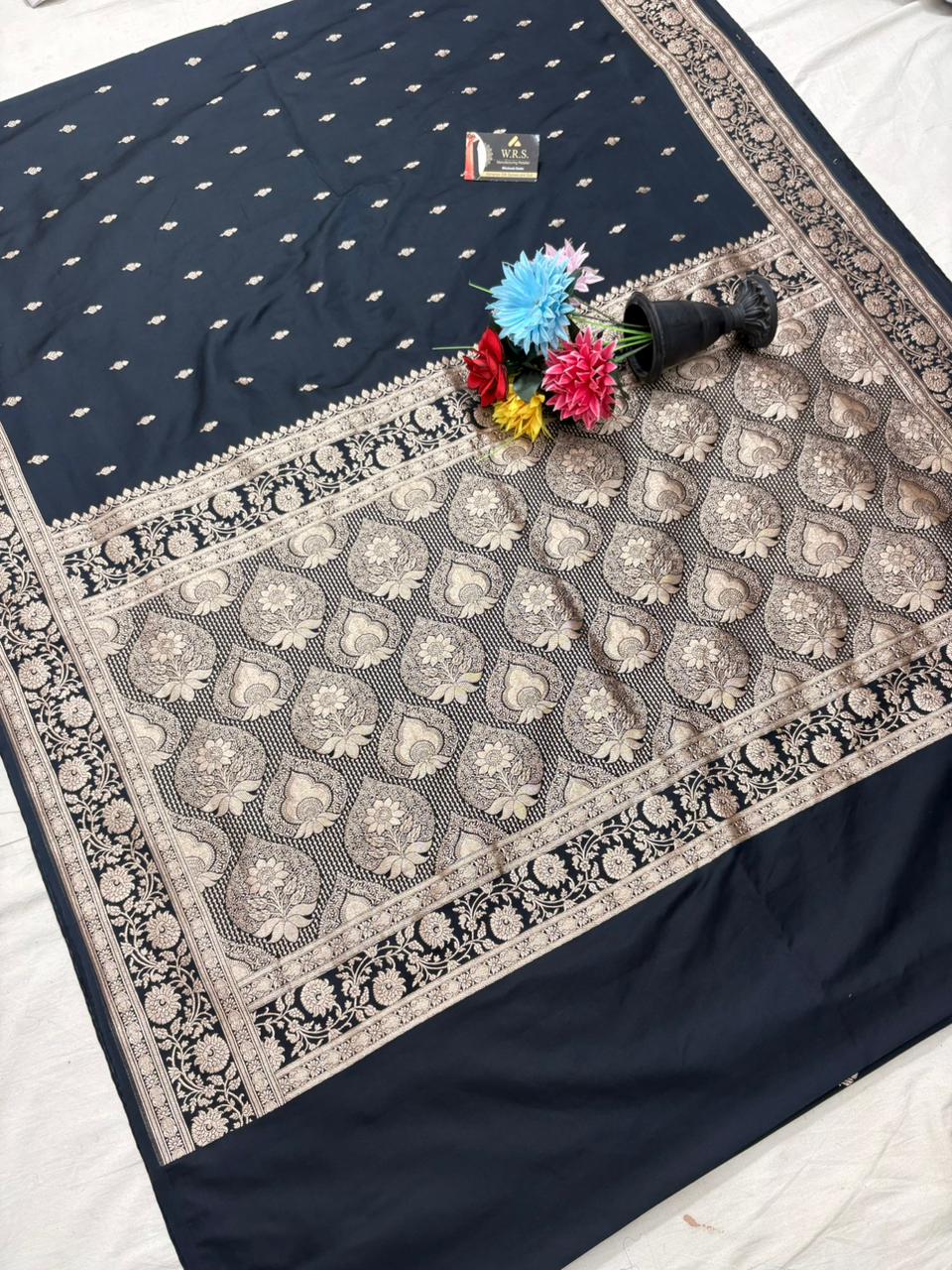 black katan buti banarasi silk saree