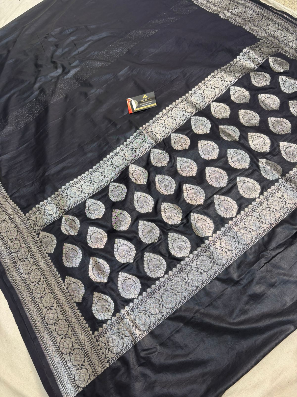 black katan silk saree silver zari