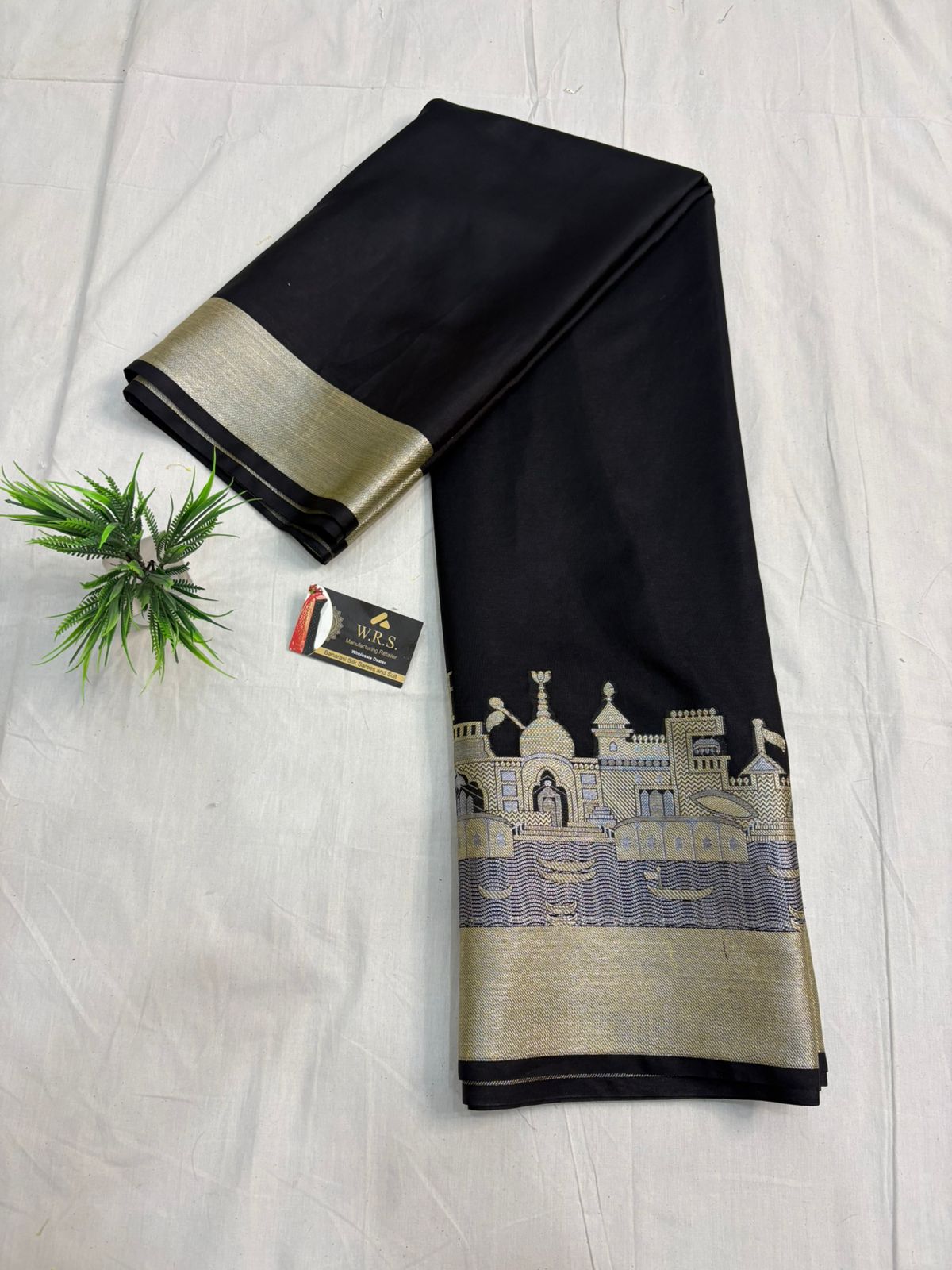 black katan silk shine saree
