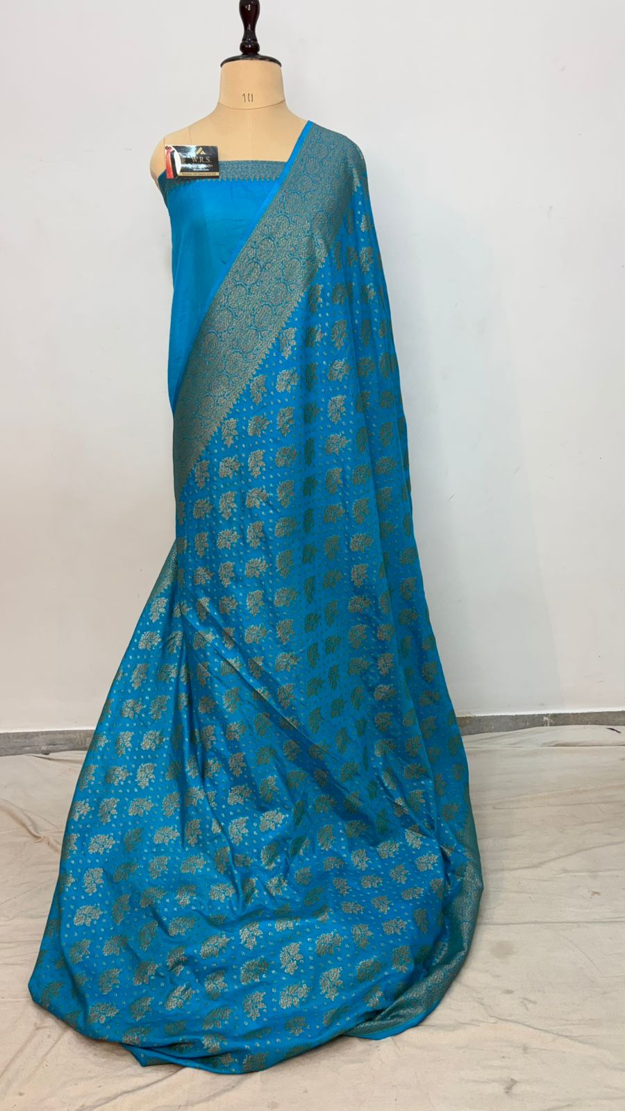firozi katan banarasi silk saree antique zari