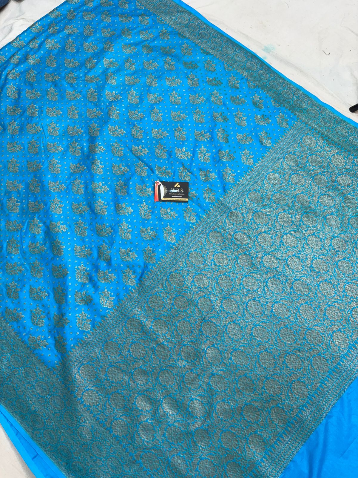 firozi katan banarasi silk saree antique zari