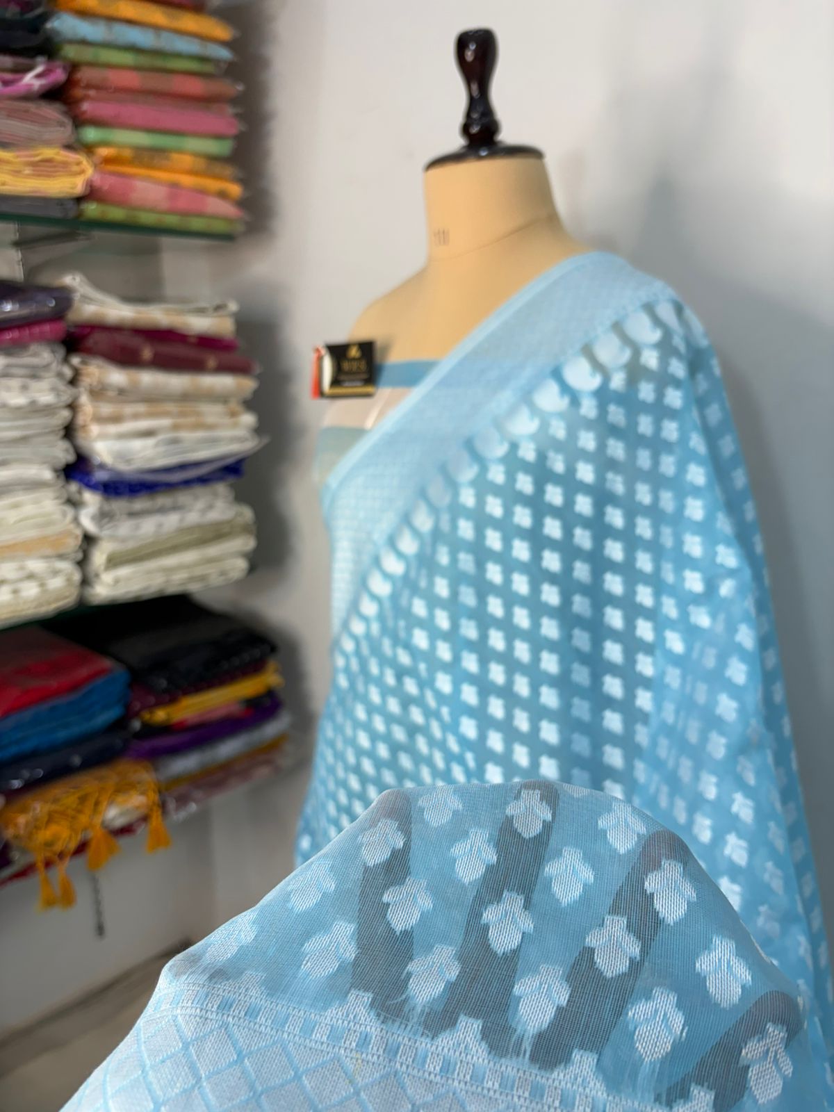 firozi soft silk saree