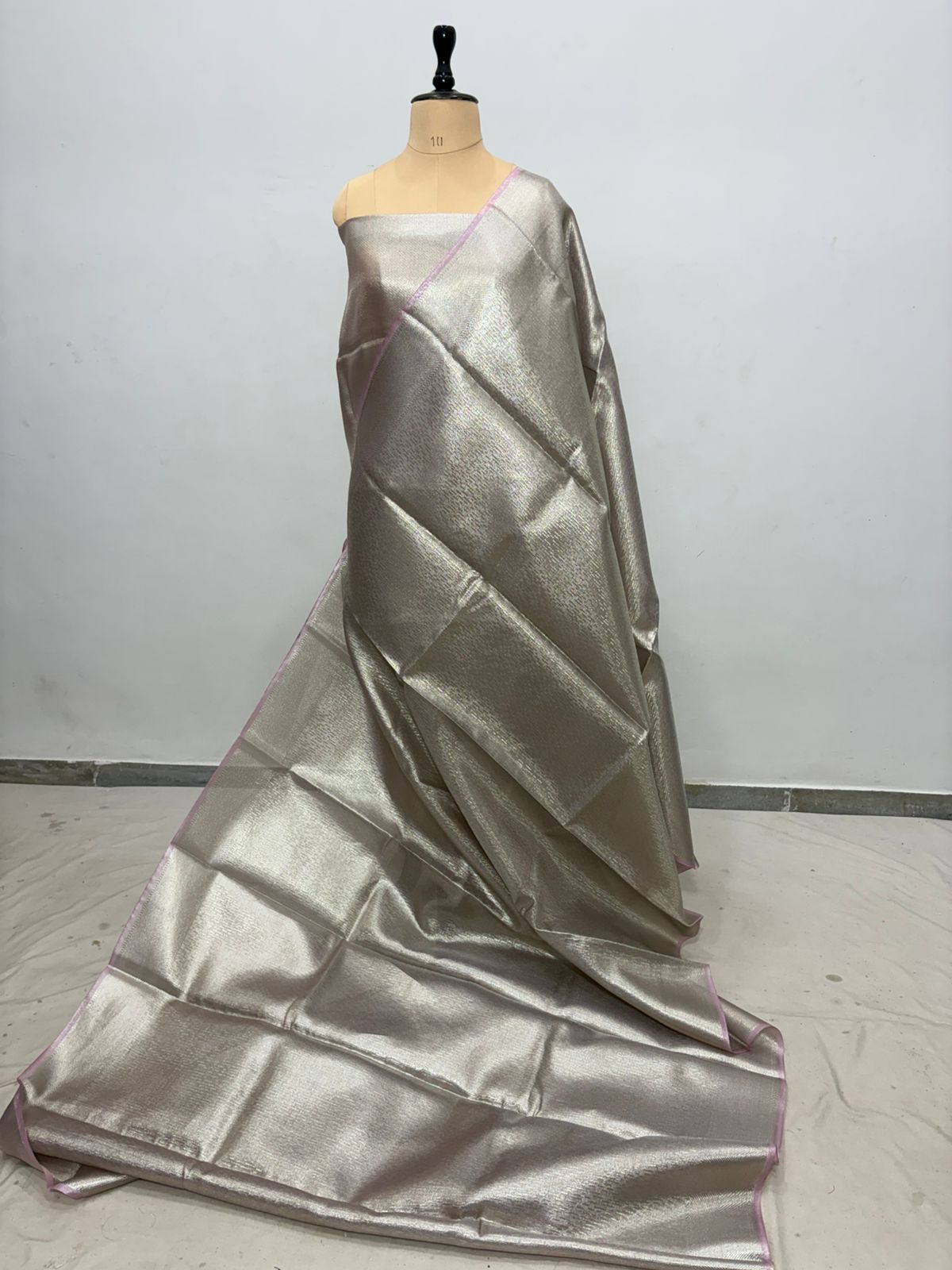 grey dana buti banarasi saree silk