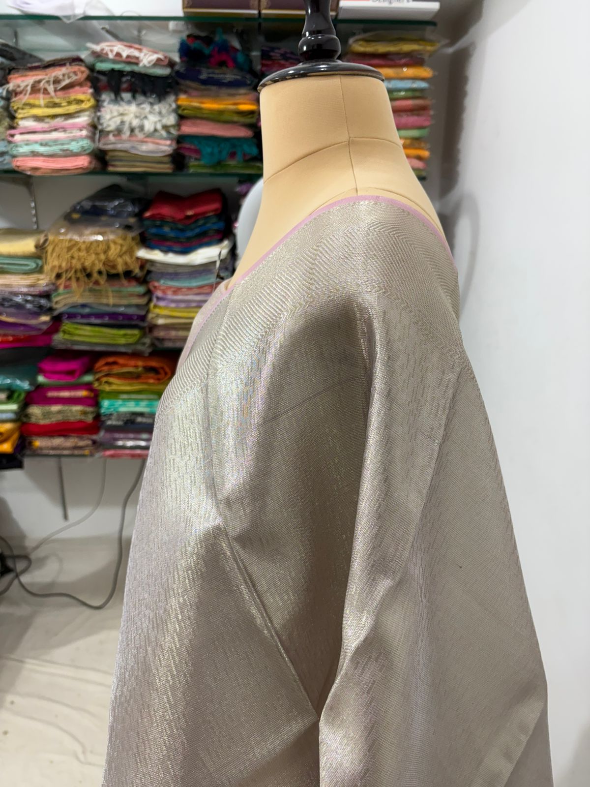 grey dana buti banarasi saree silk