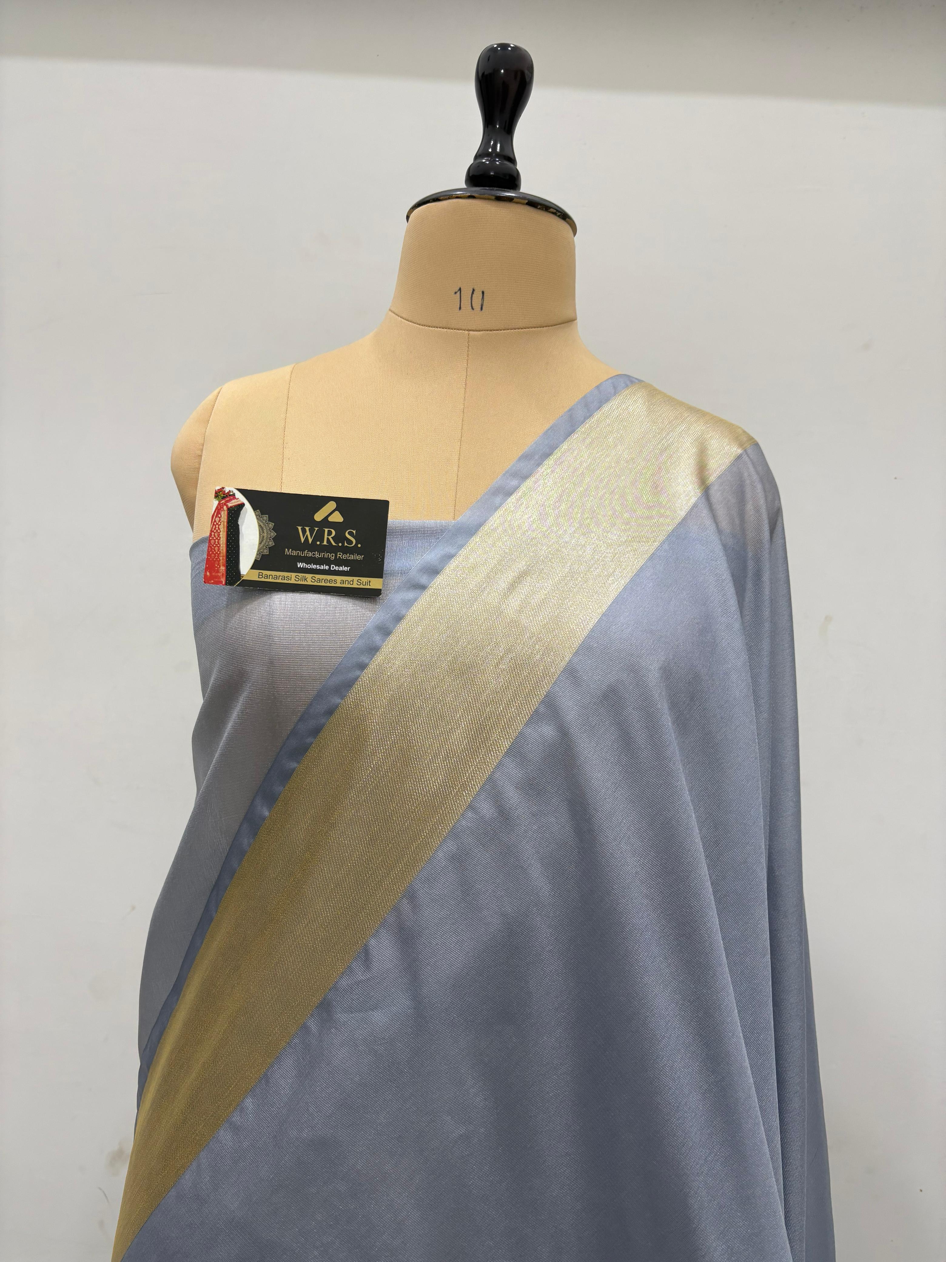 grey ghat katan silk shine saree