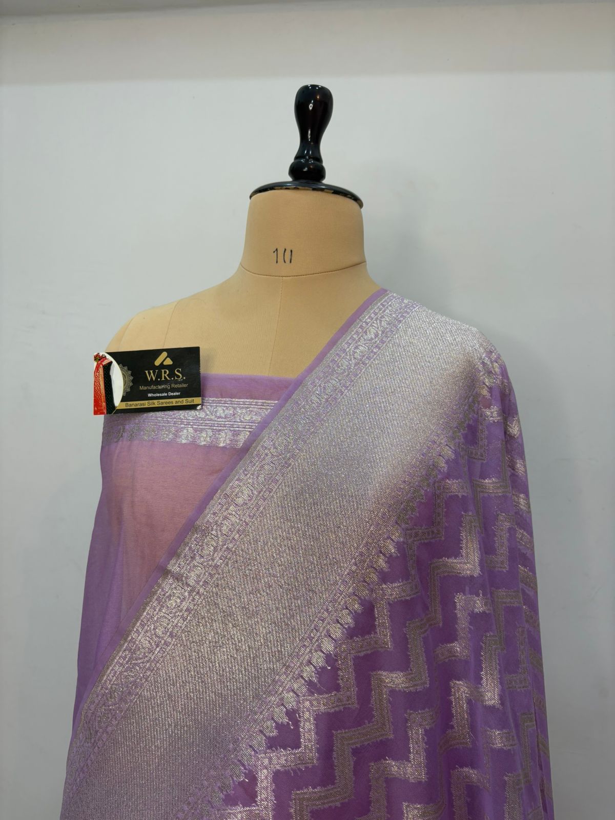 lawander katan silk saree  silver zari