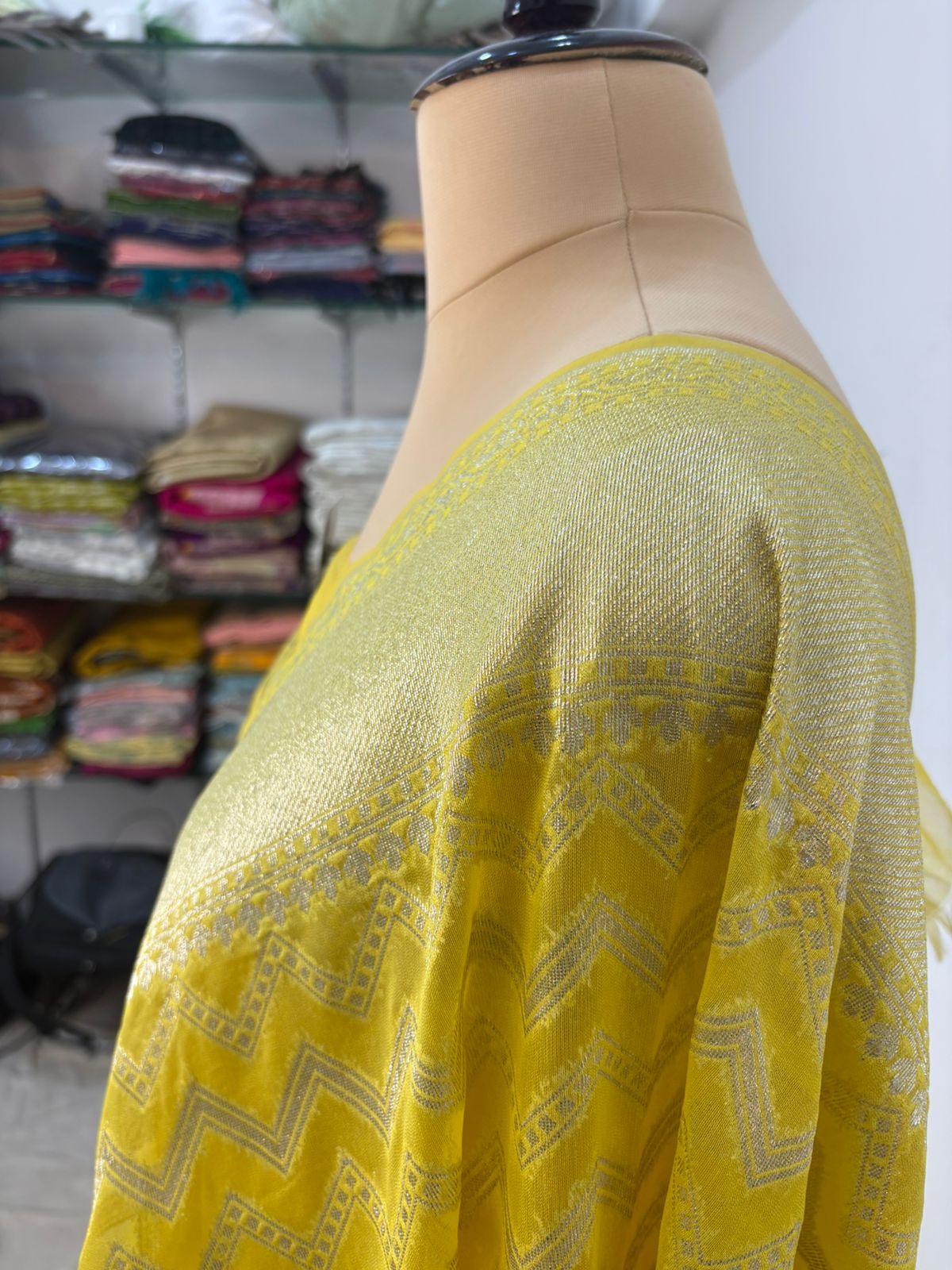 lemon katan  banarasi silk saree silvor zari