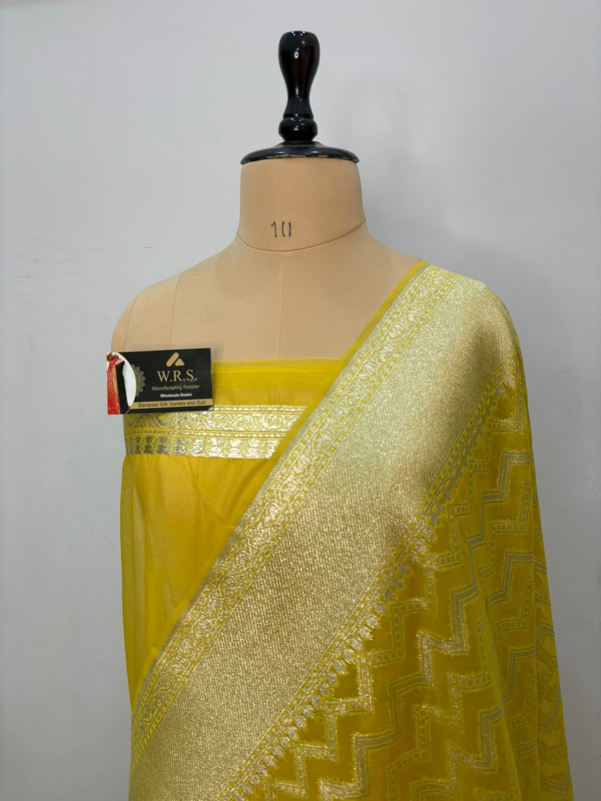 lemon katan  banarasi silk saree silvor zari