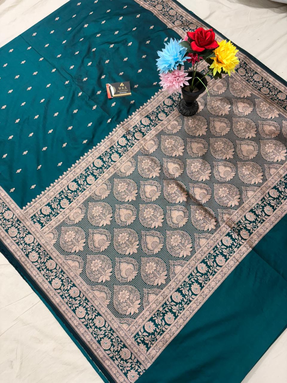 maroon katan buti banasasi silk saree