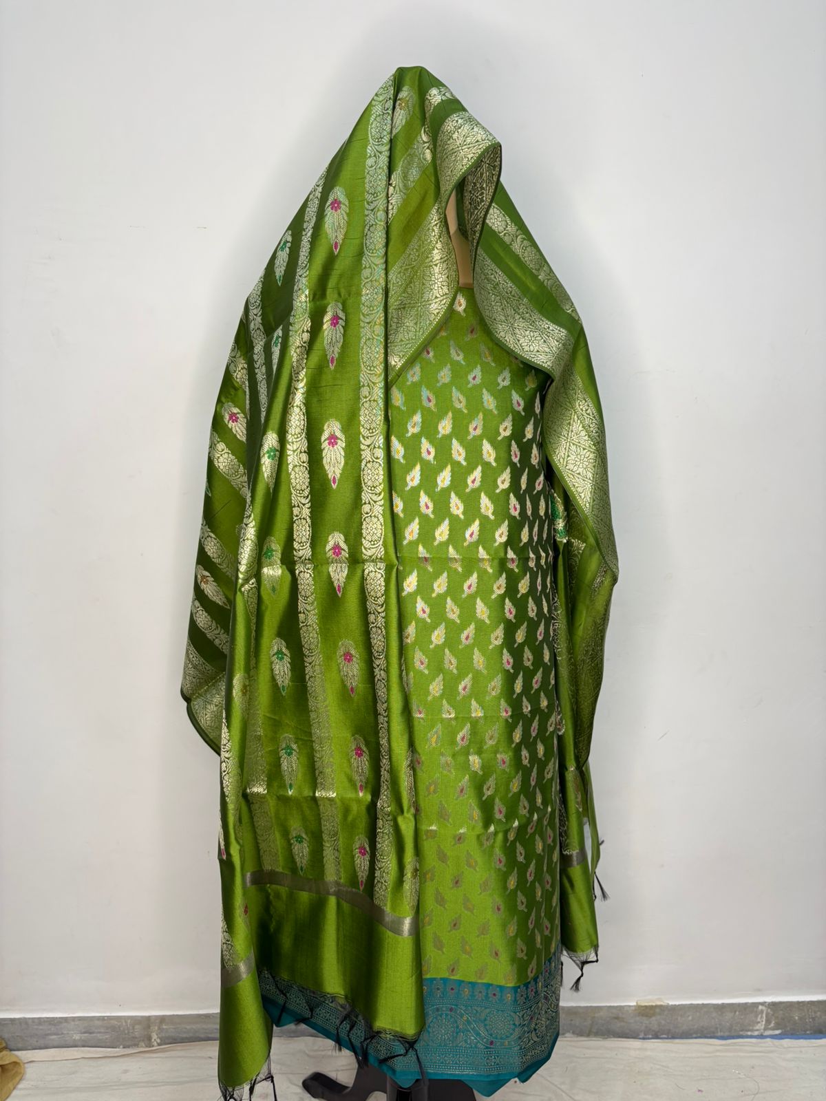 mix color banarasi cotton suit