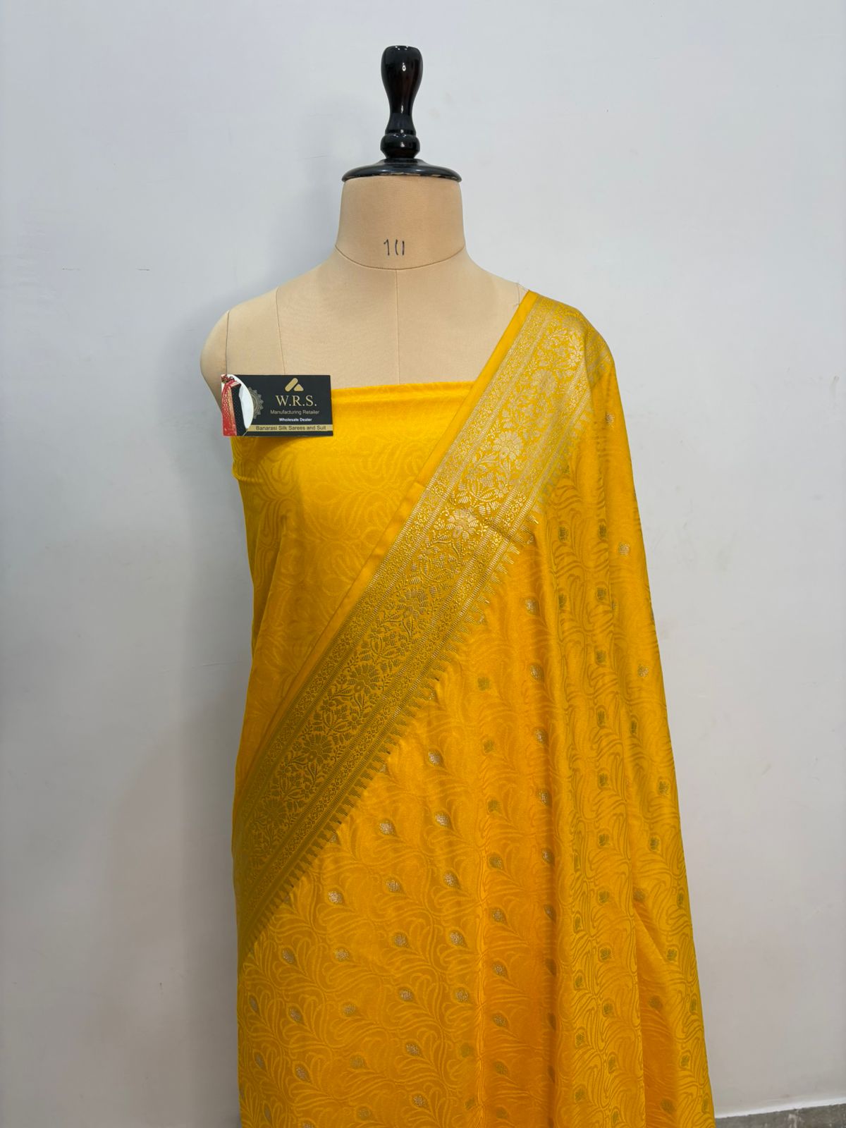 mustard tussar banarasi silk saree water gold zari