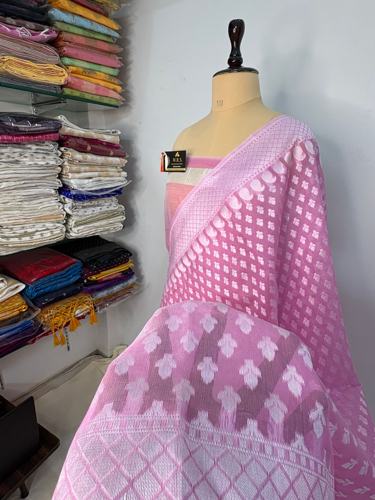 pink cotton banarasi silk saree
