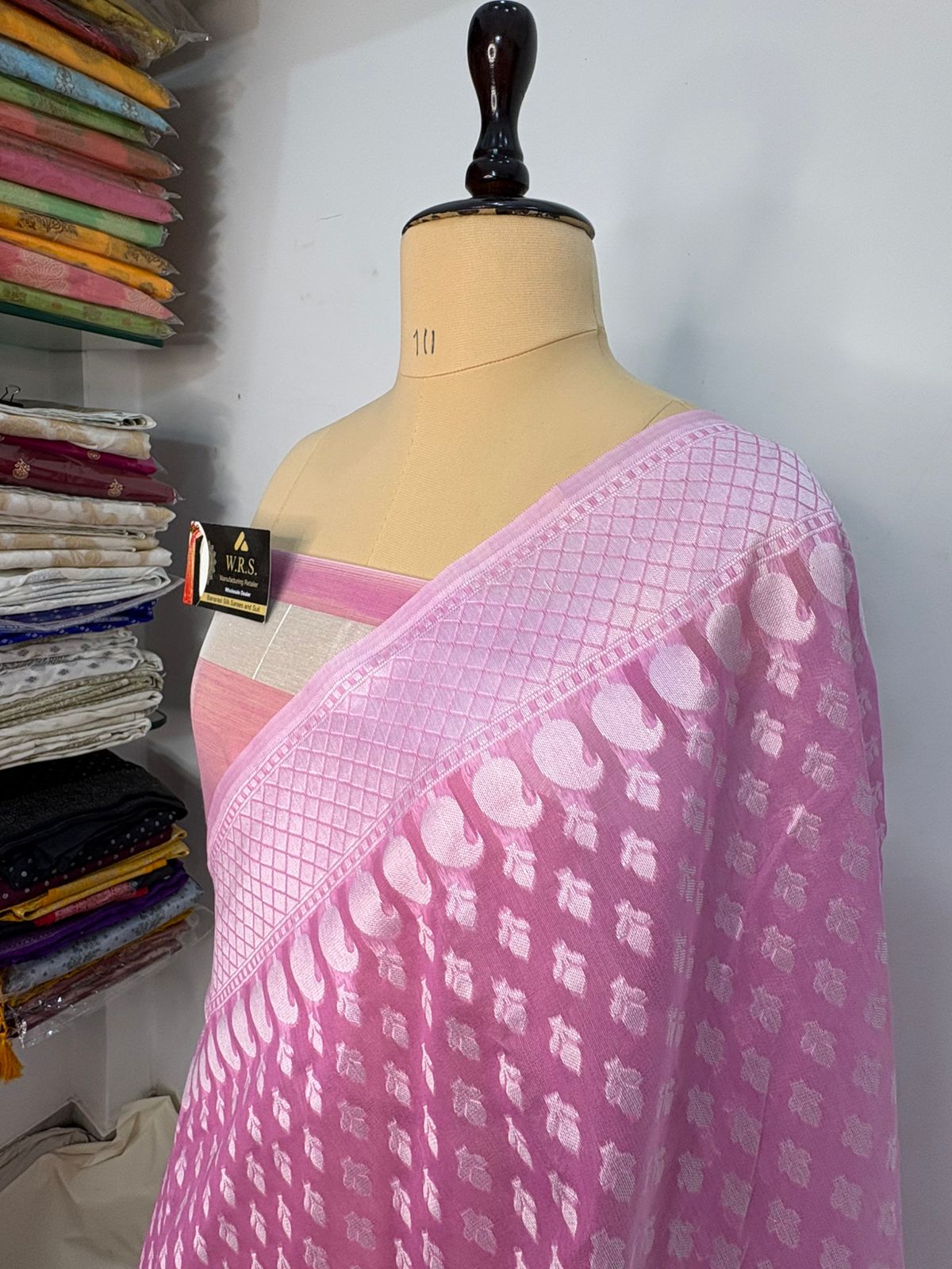 pink cotton banarasi silk saree