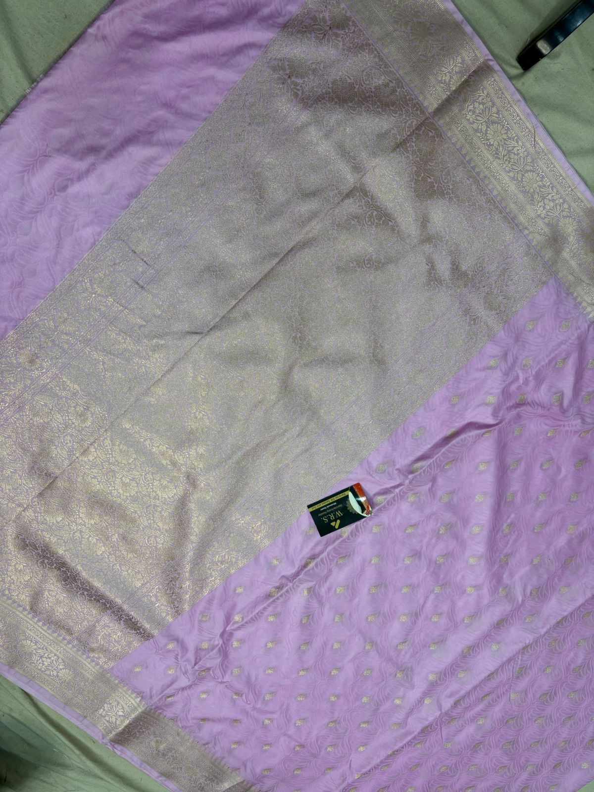 pink tussar banarasi silk saree water gold zari