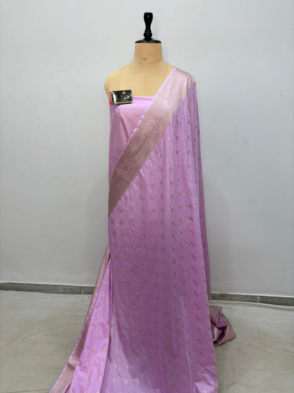 pink tussar banarasi silk saree water gold zari