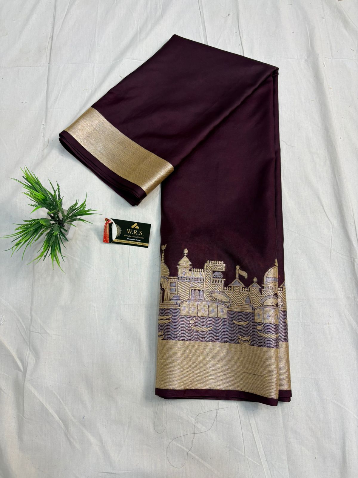 purple ghat katan silk shine saree