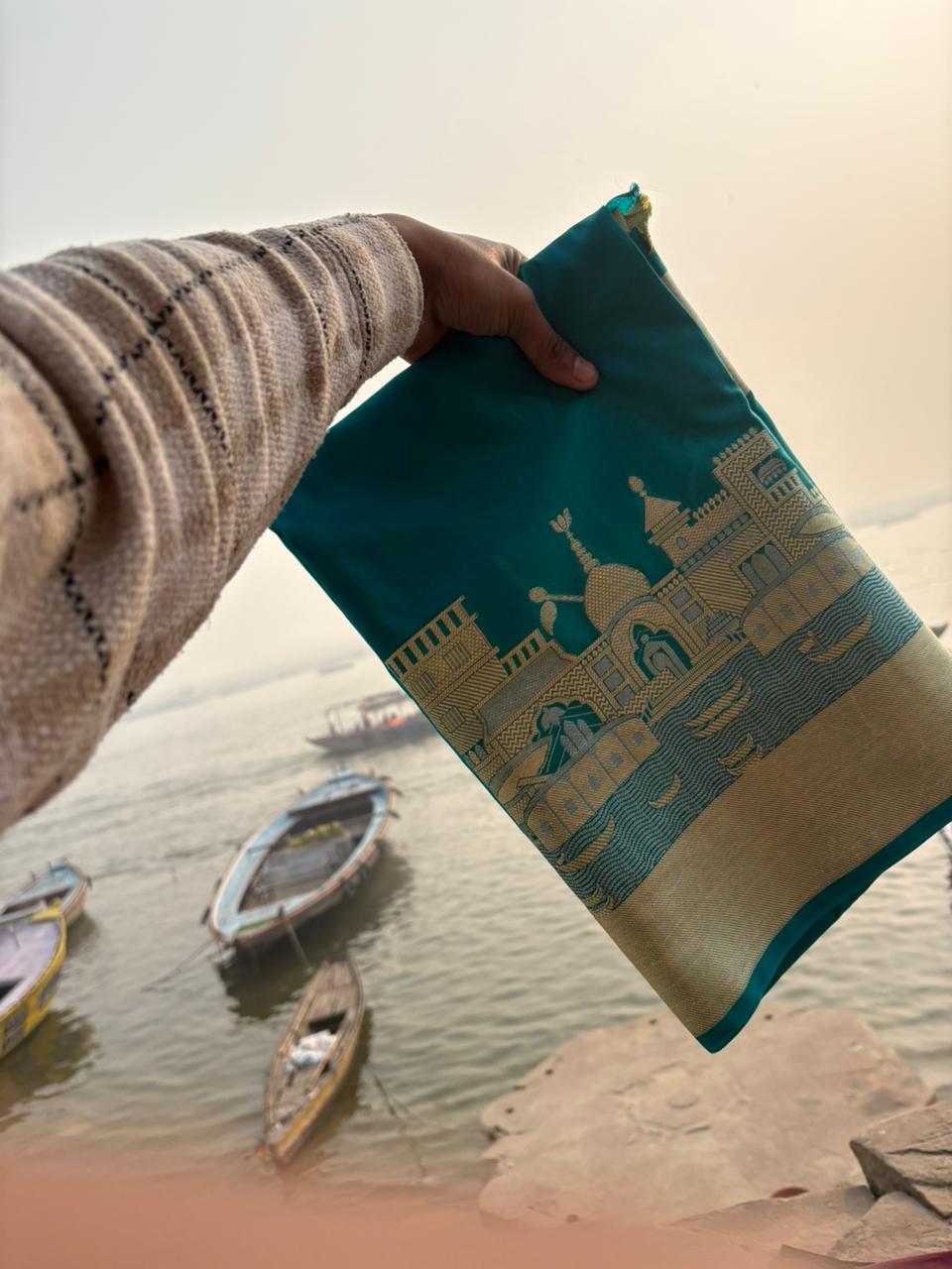 purple ghat katan silk shine saree