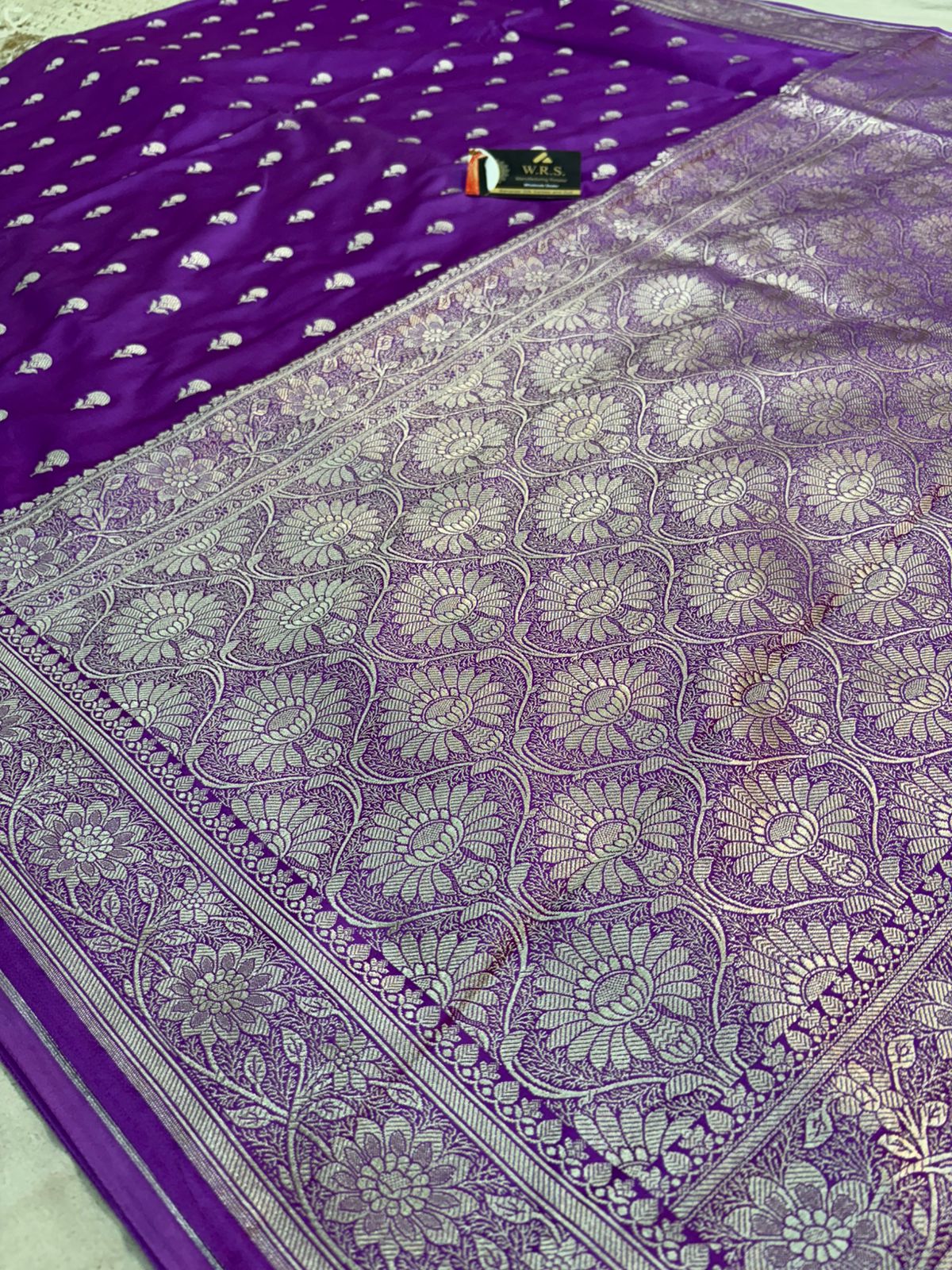 purple mushru banarasi soft saree