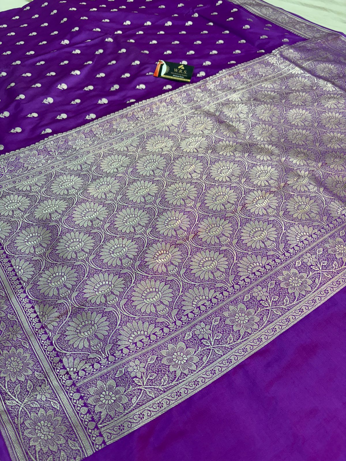 purple mushru banarasi soft saree