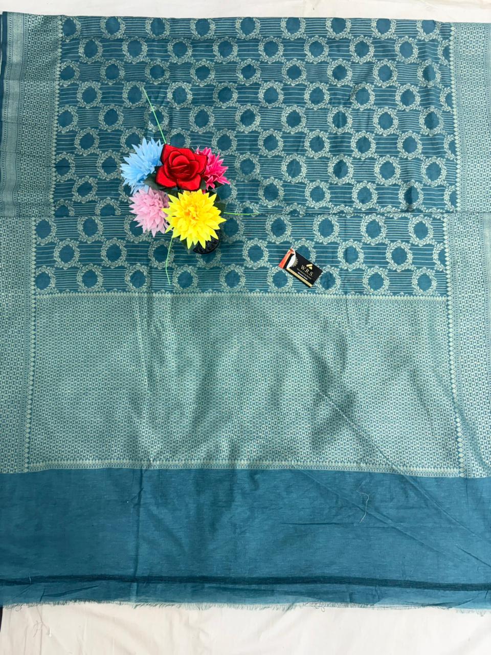 Rama gree katan viscous banarasi silk saree jal