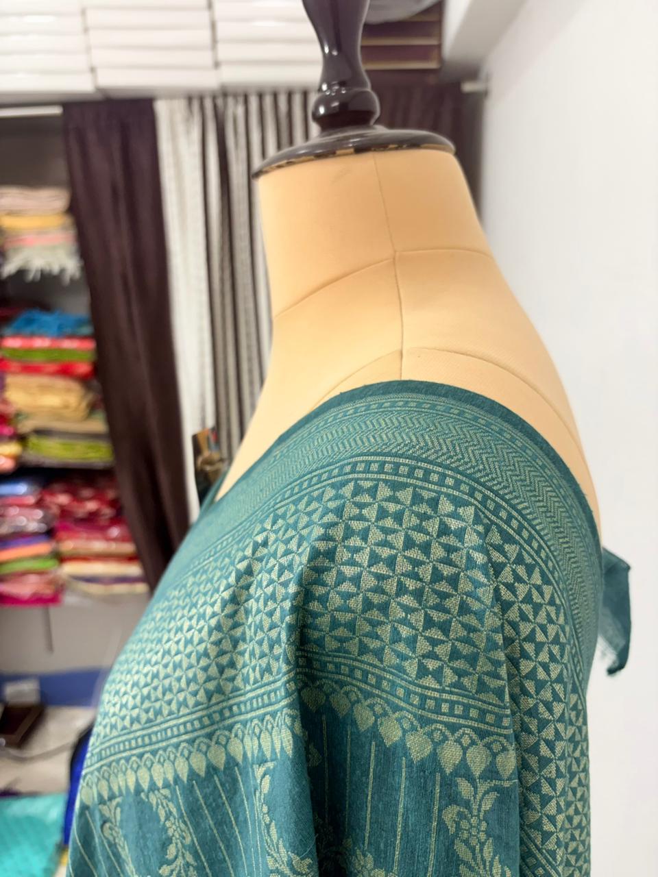 Rama gree katan viscous banarasi silk saree jal