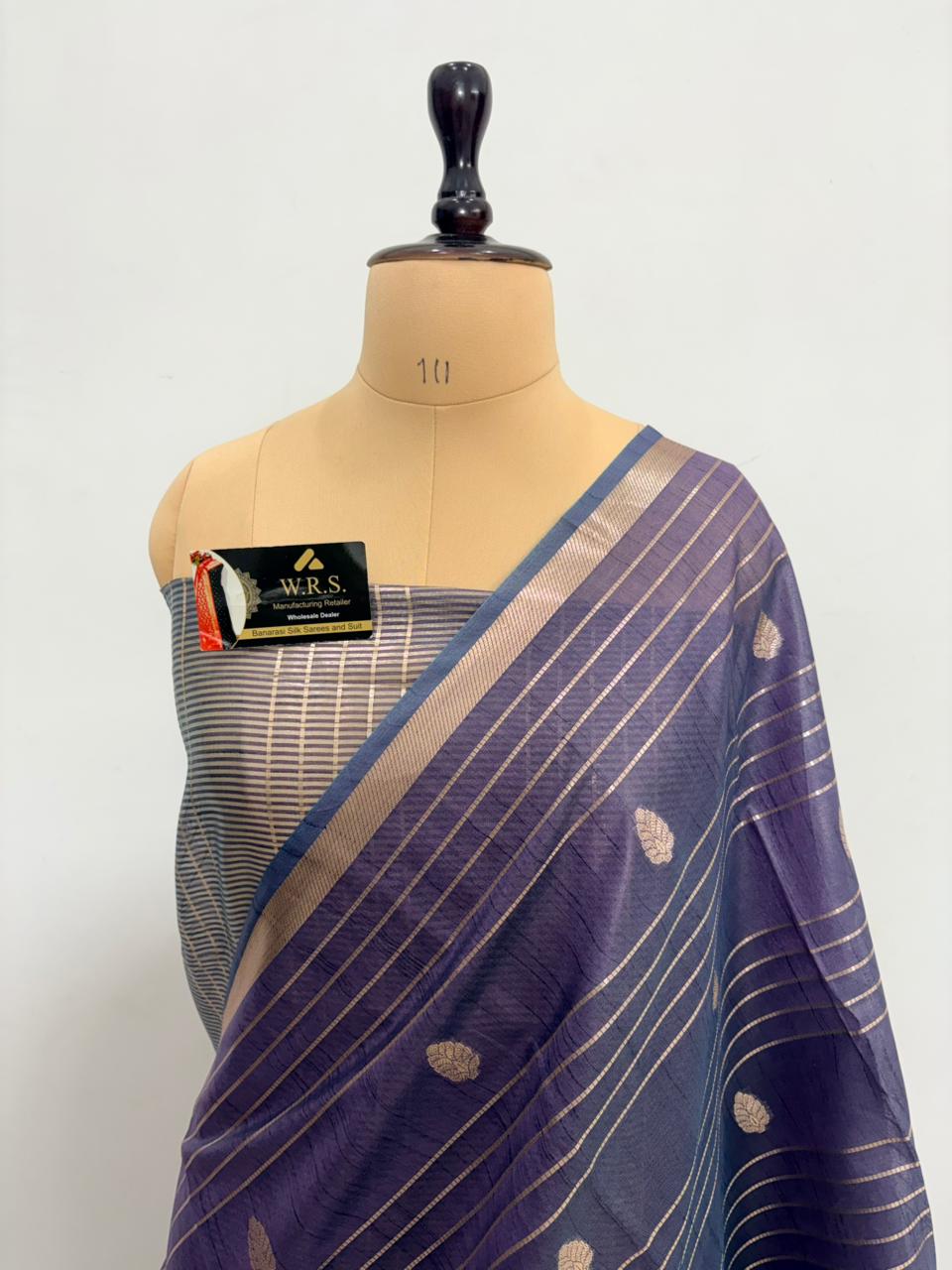puple salab mine dar buta banarasi silk saree