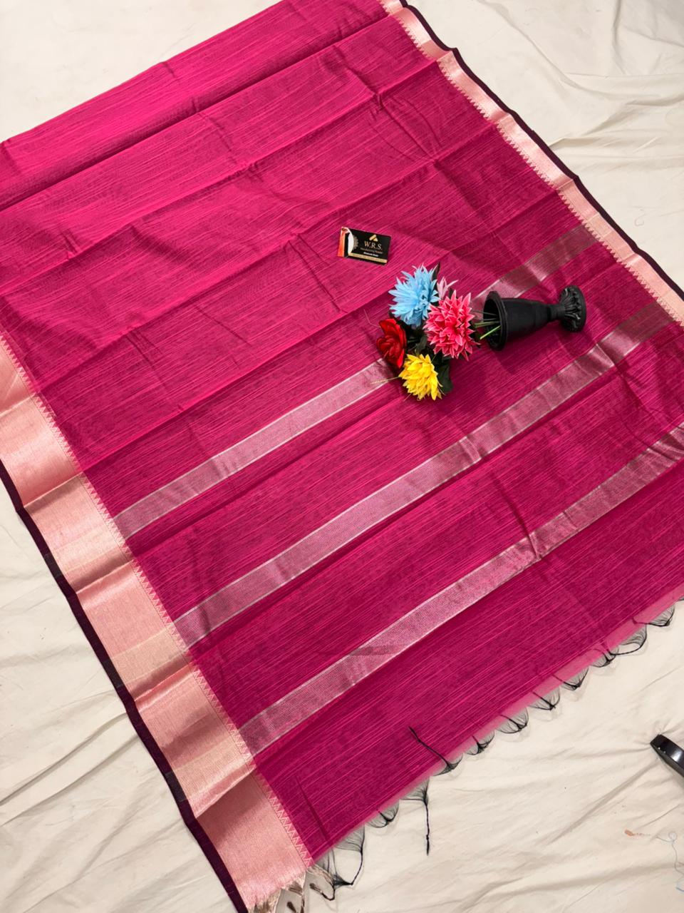 rani cotton banarasi silk saree