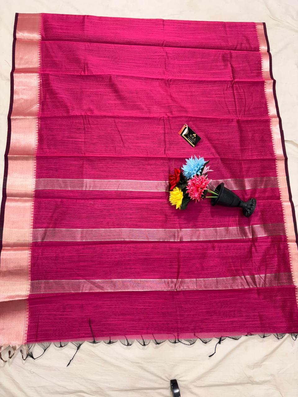 rani cotton banarasi silk saree