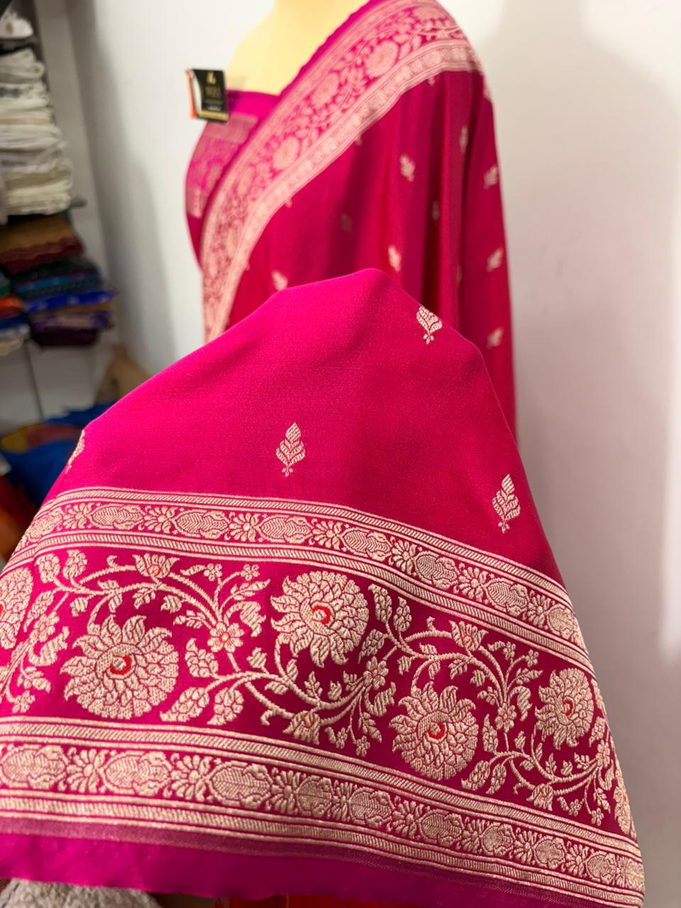 rani katan buti banarasi silk saree
