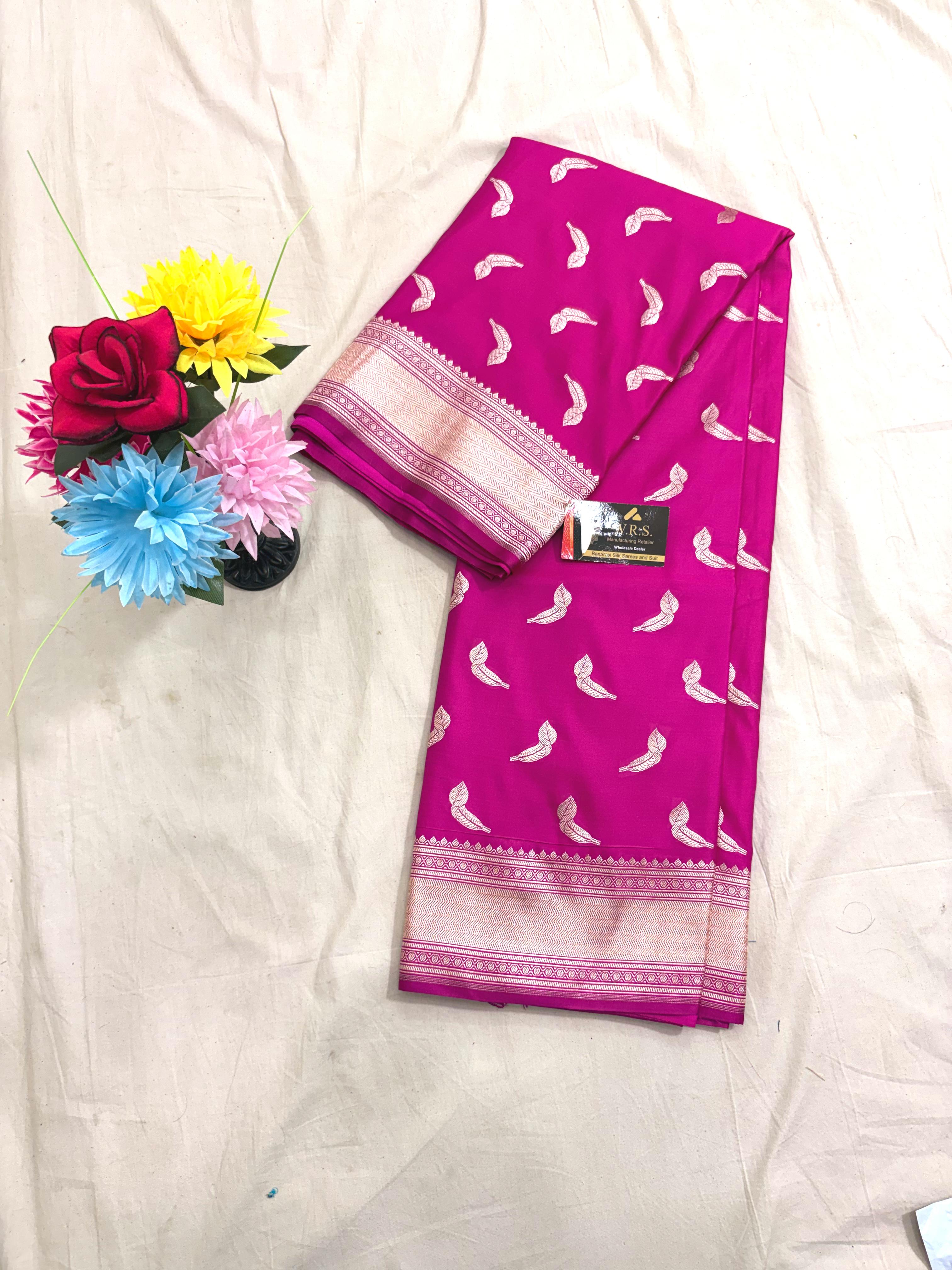 rani mushru banarasi silk saree natural booti