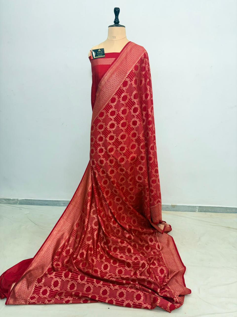 red katan viscous banarasi silk saree jal