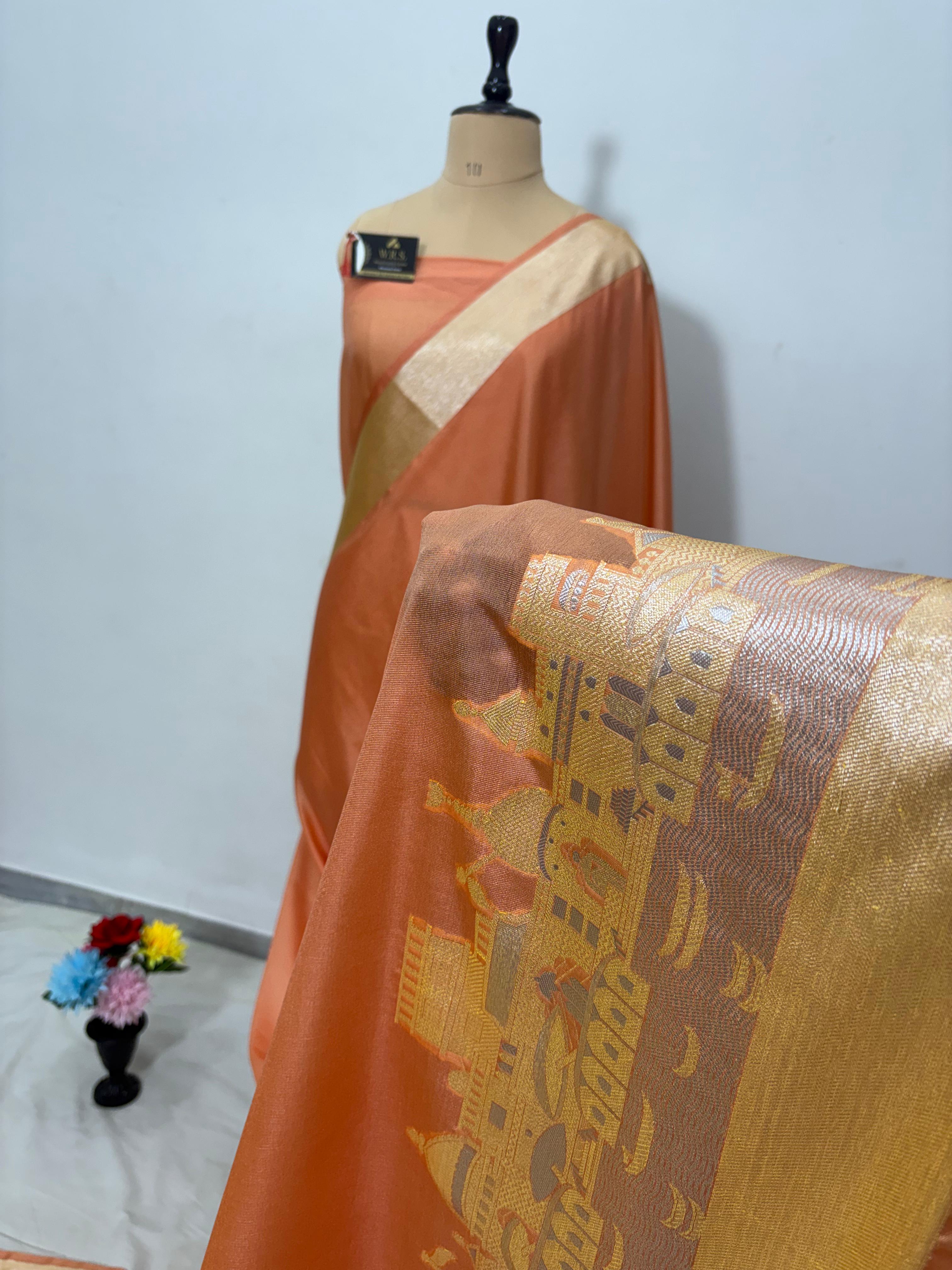 ruste ghat katan silk shine saree
