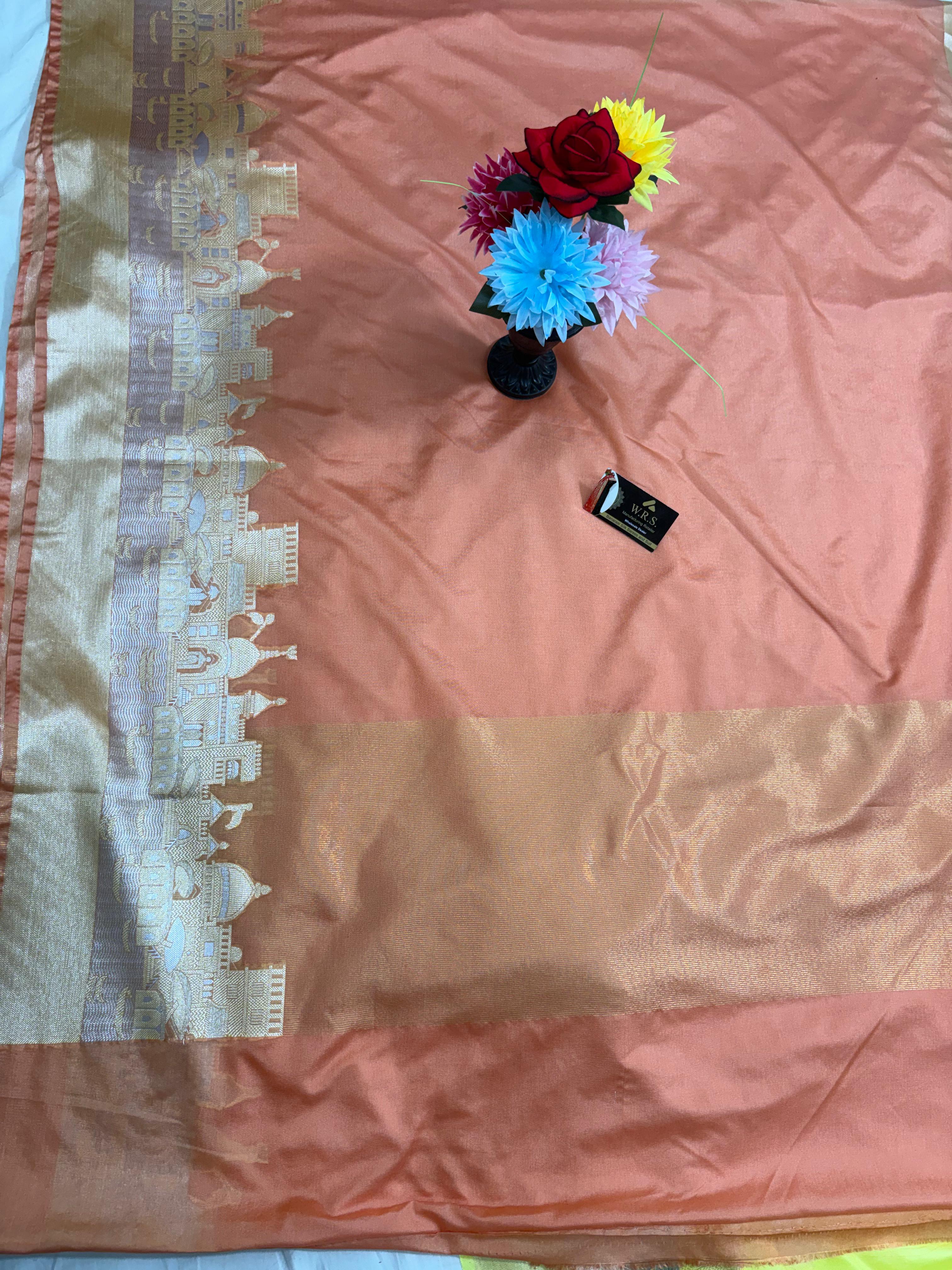 ruste ghat katan silk shine saree