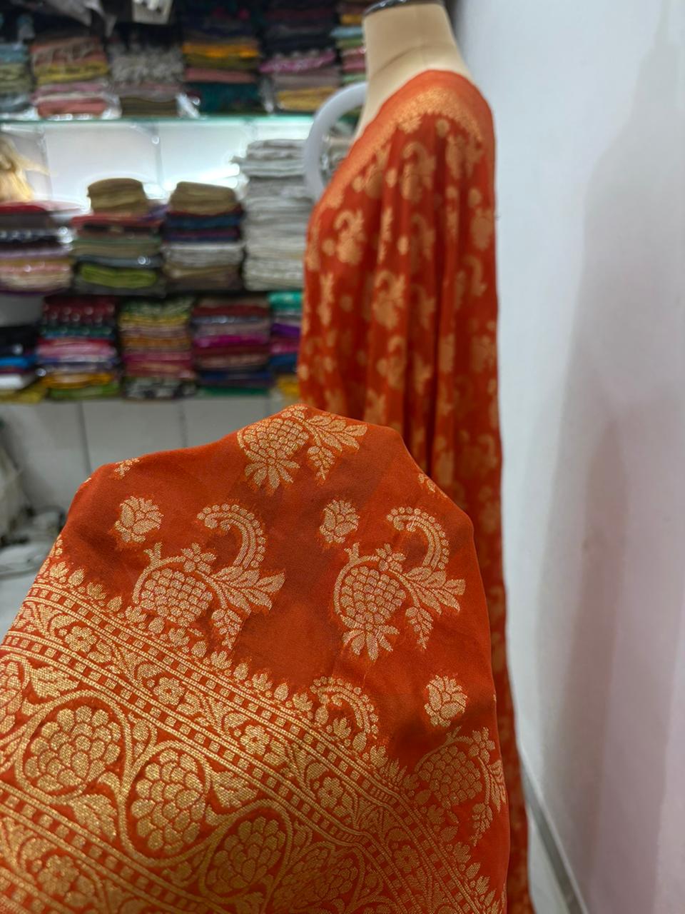 Ruste katan georgutte saree
