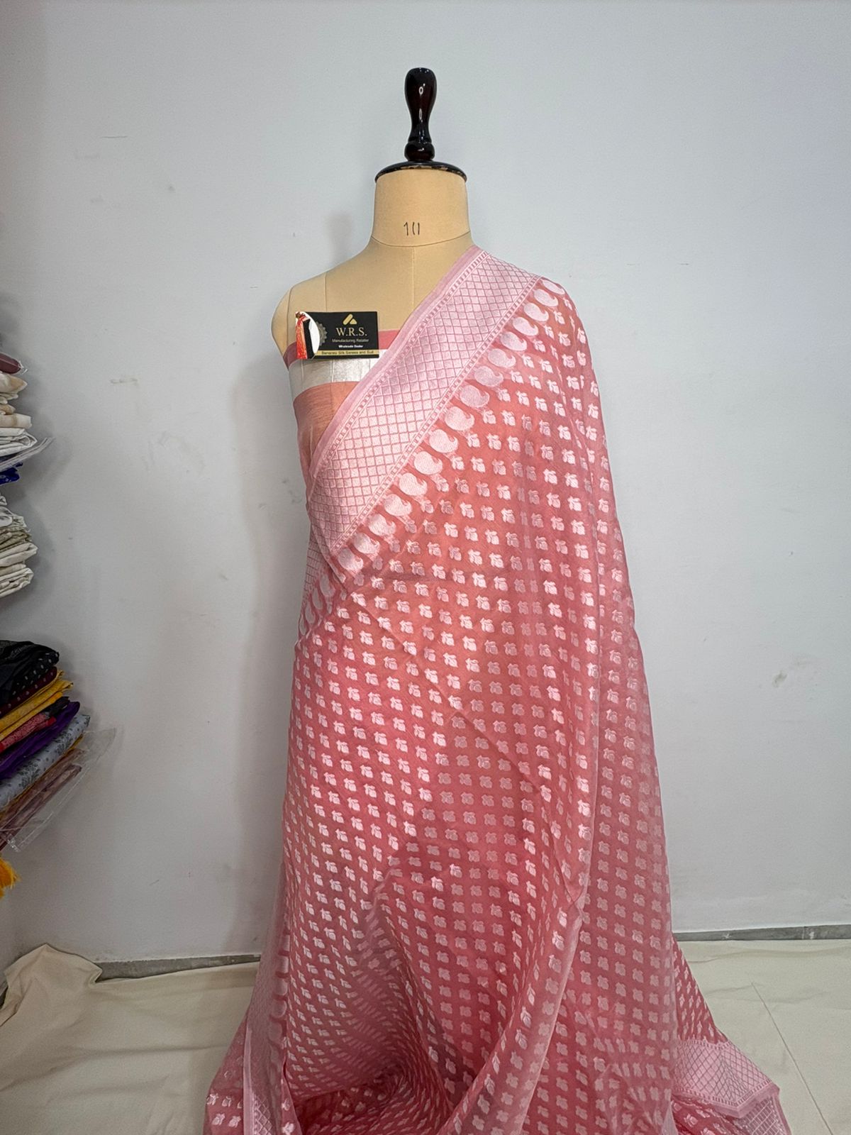 strawberry cotton silk saree