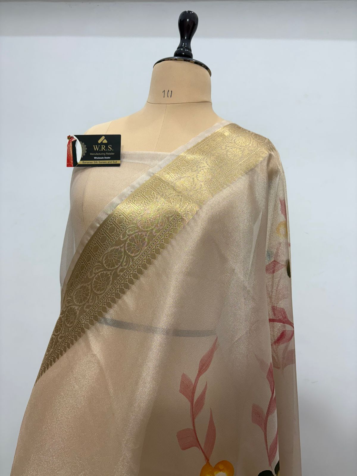 tissue multi print banarasi saree