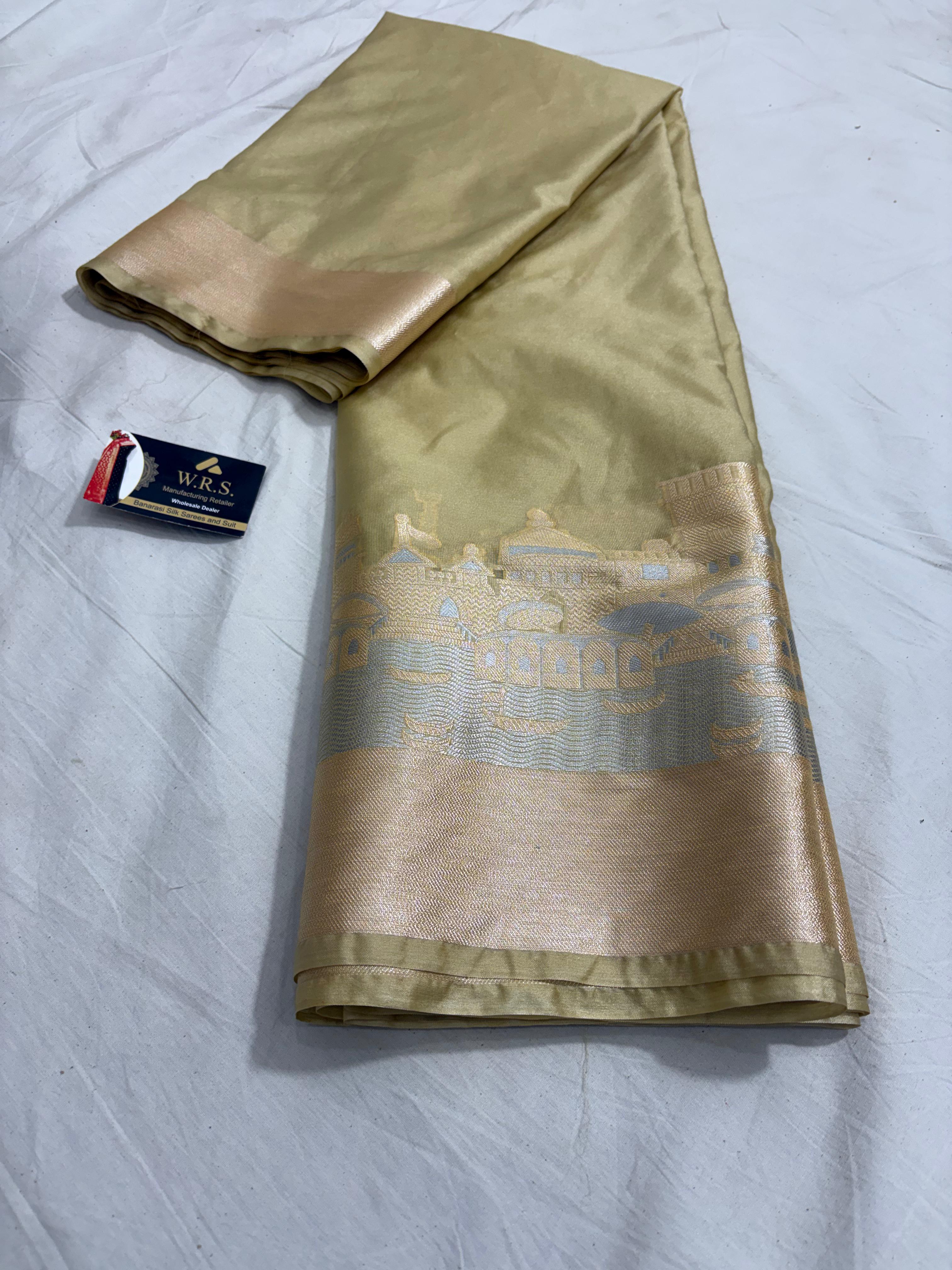 tussar ghat katan silk shine saree