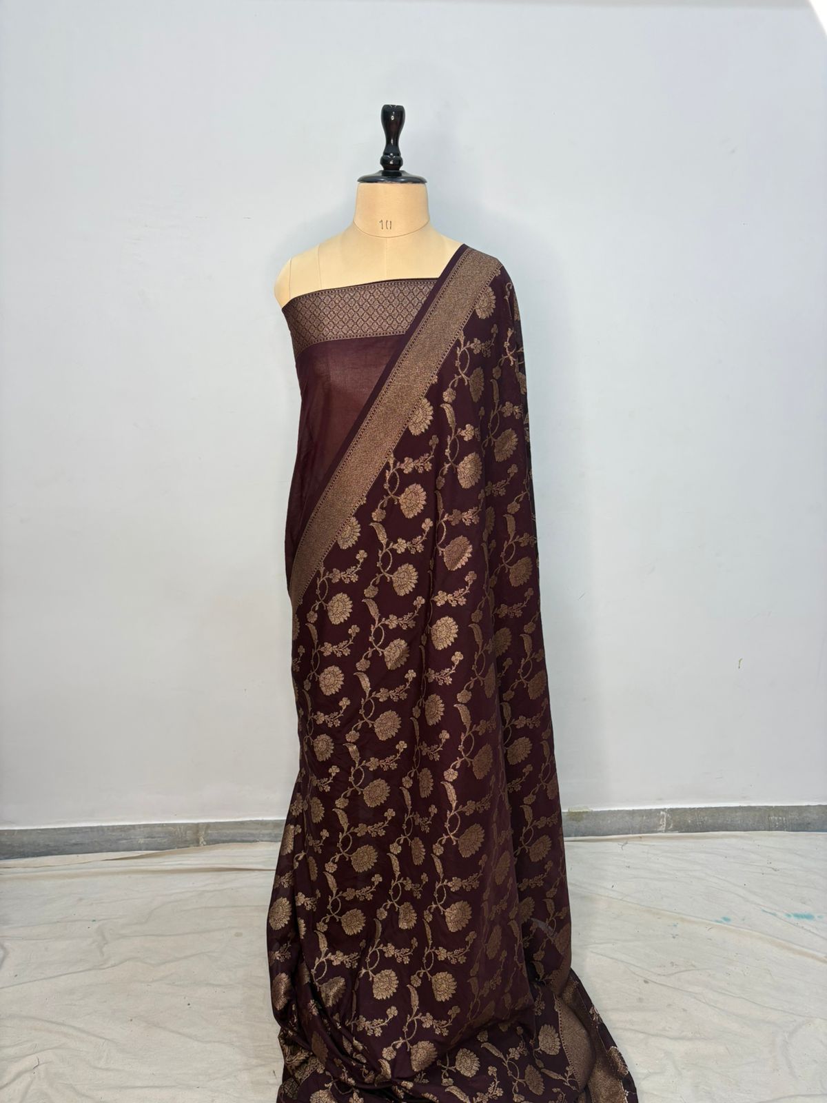 katan geogatte saree color braun