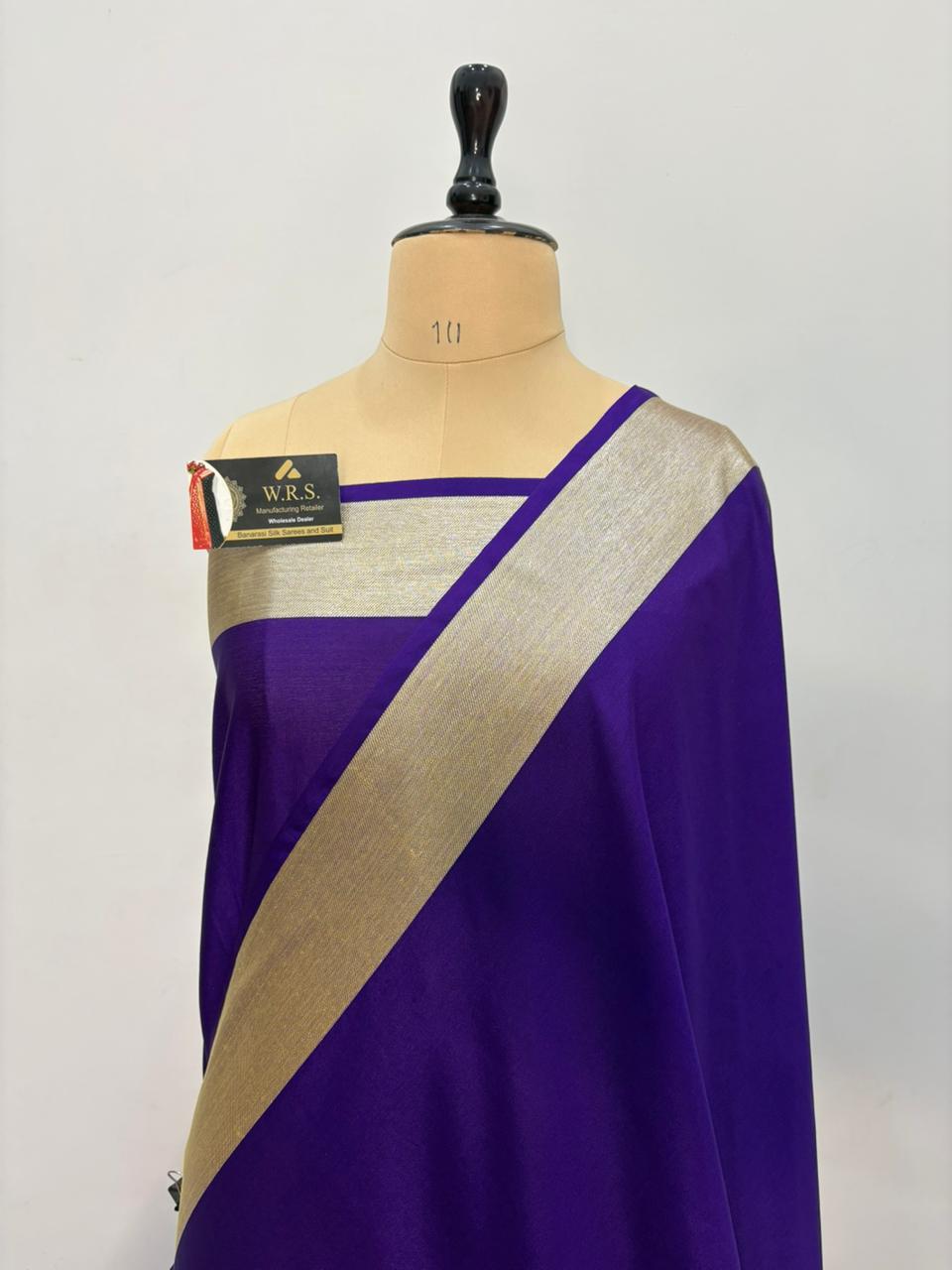 nevy blue ghat katan silk shine saree