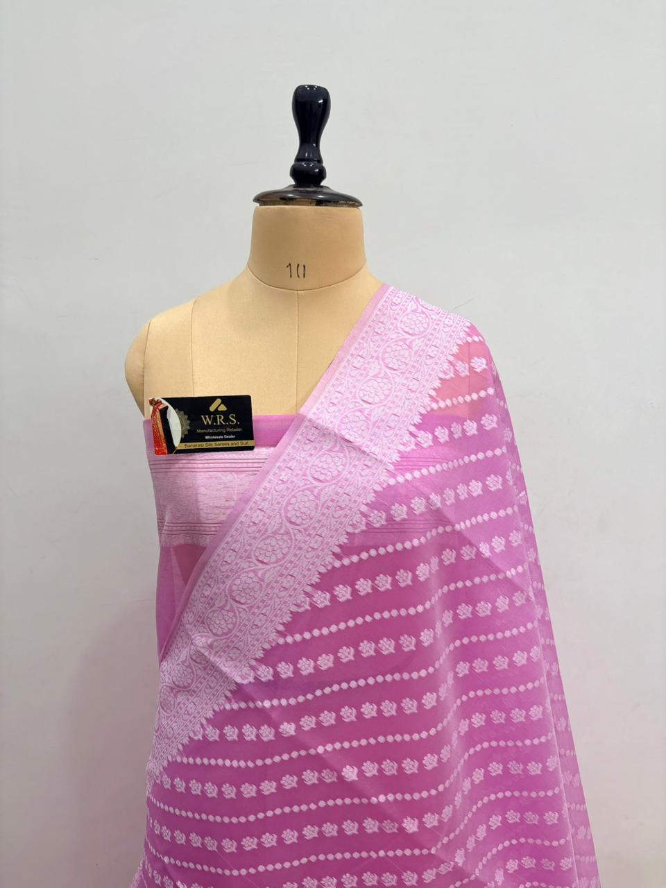 Pink cotton ada buti banarasi soft saree